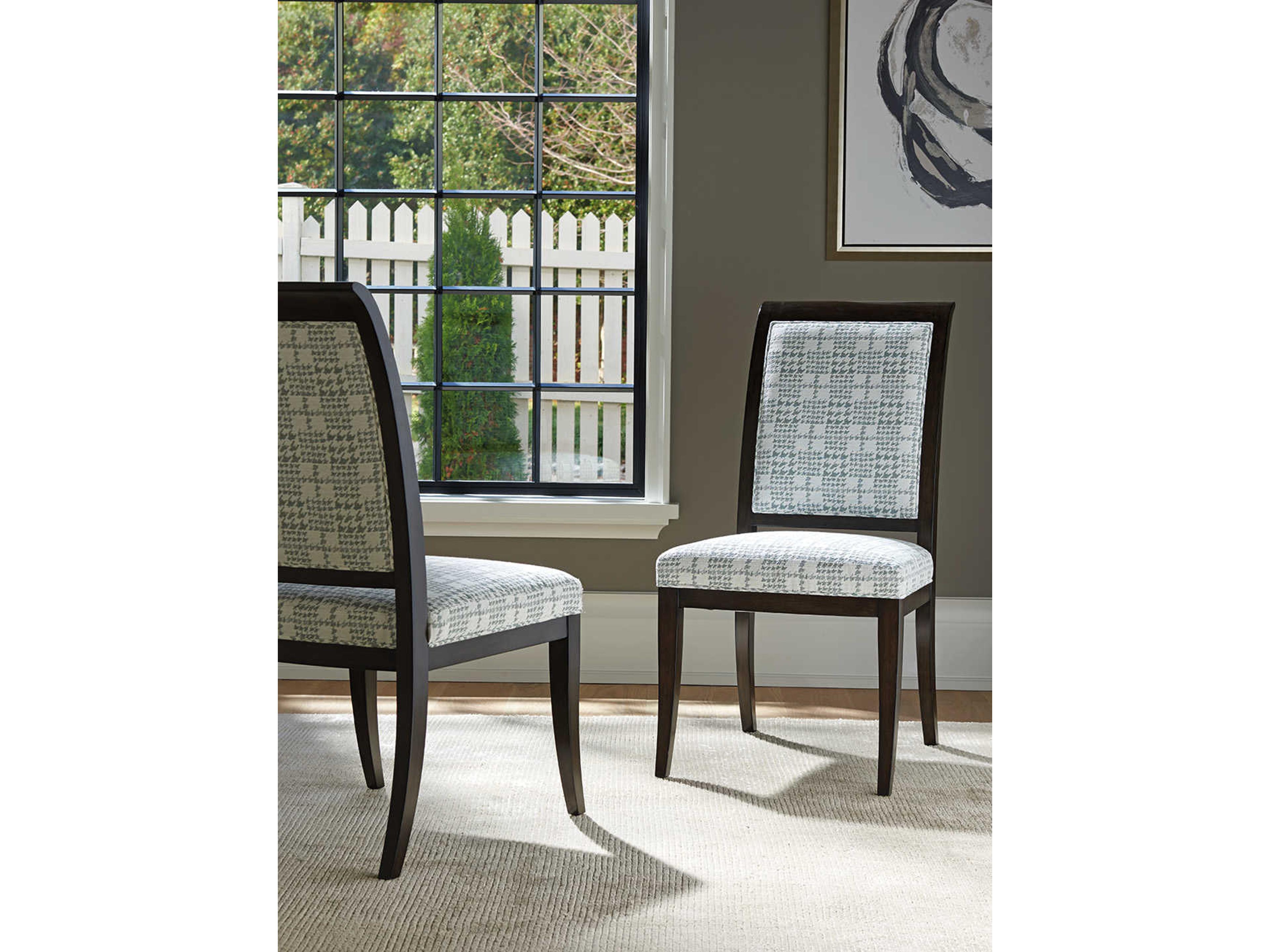 Barclay Butera Brentwood Kathryn Leather Brown Upholstered Side Dining Chair