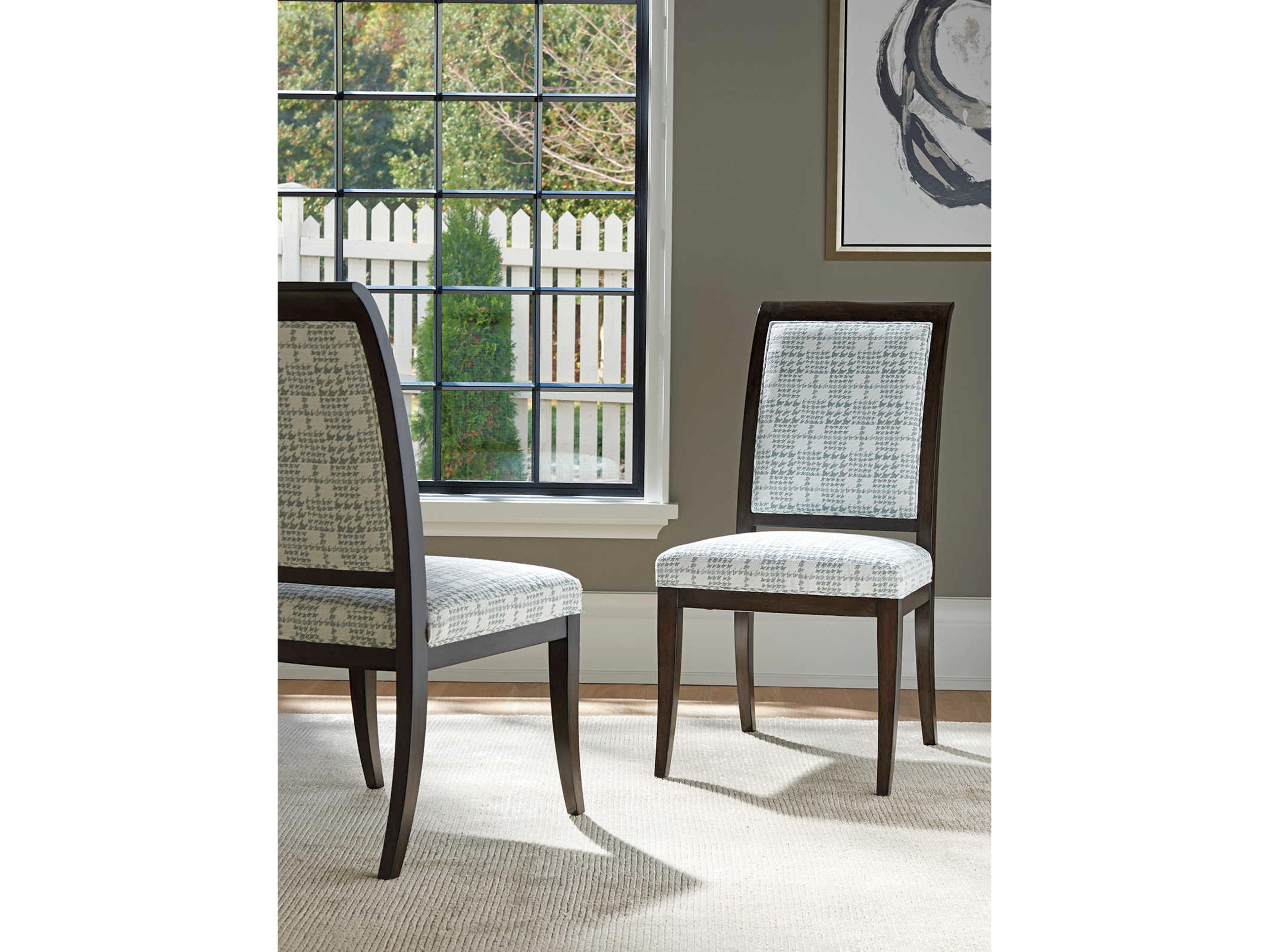 Barclay Butera Brentwood Kathryn Leather Brown Upholstered Side Dining Chair