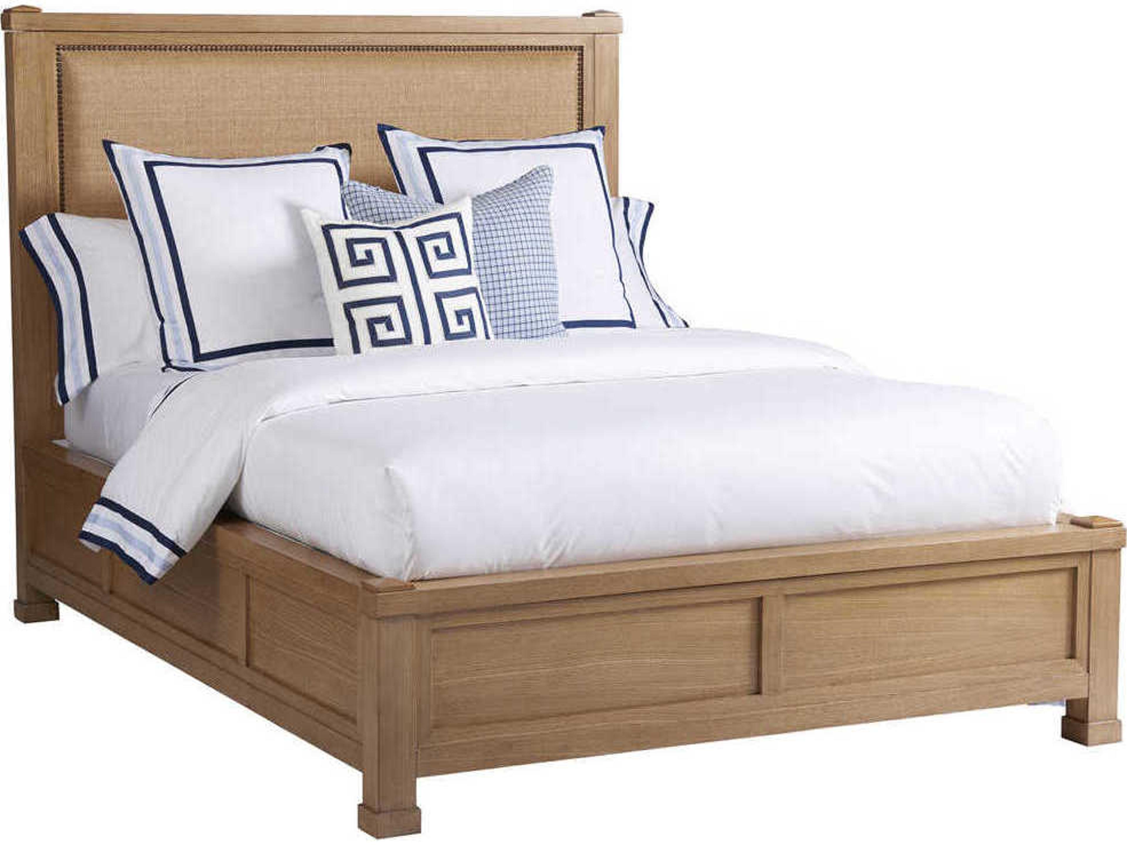 Barclay Butera Newport Shorecliff Sandstone Brown Wood Queen Poster Bed