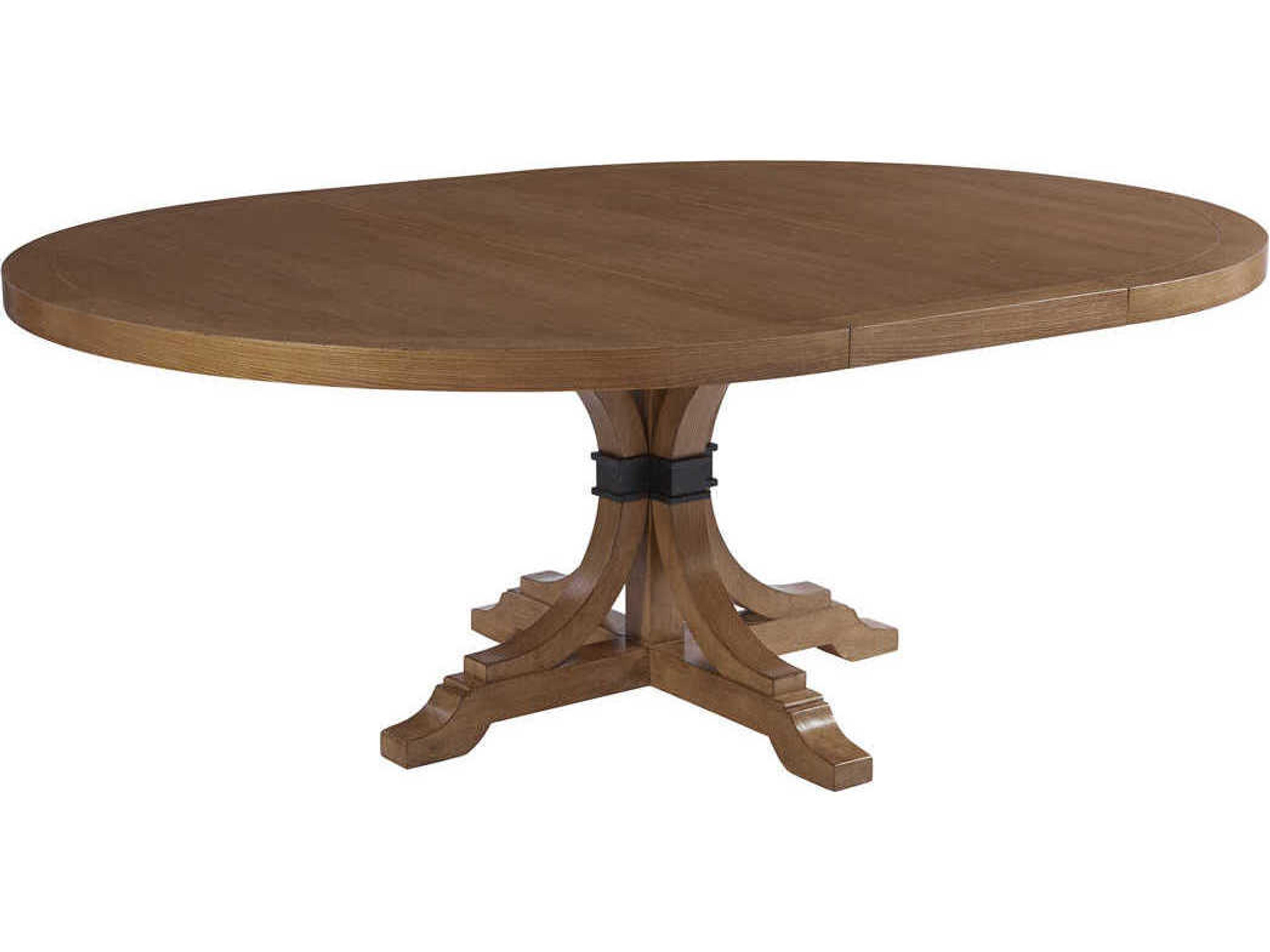 Barclay Butera Newport Magnolia Round Wood Sandstone Dining Table