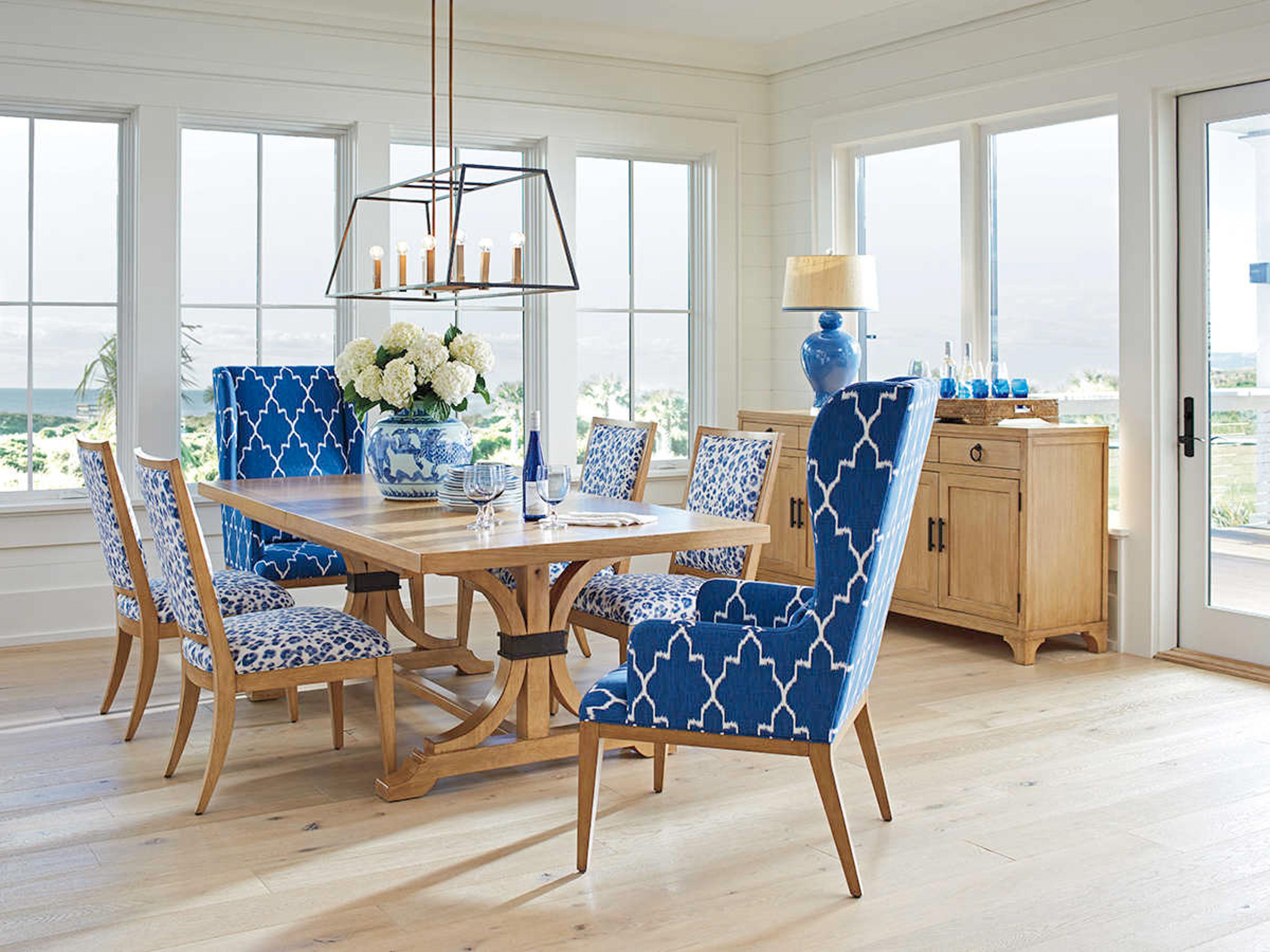 Barclay Butera Newport Blue Upholstered Side Dining Chair