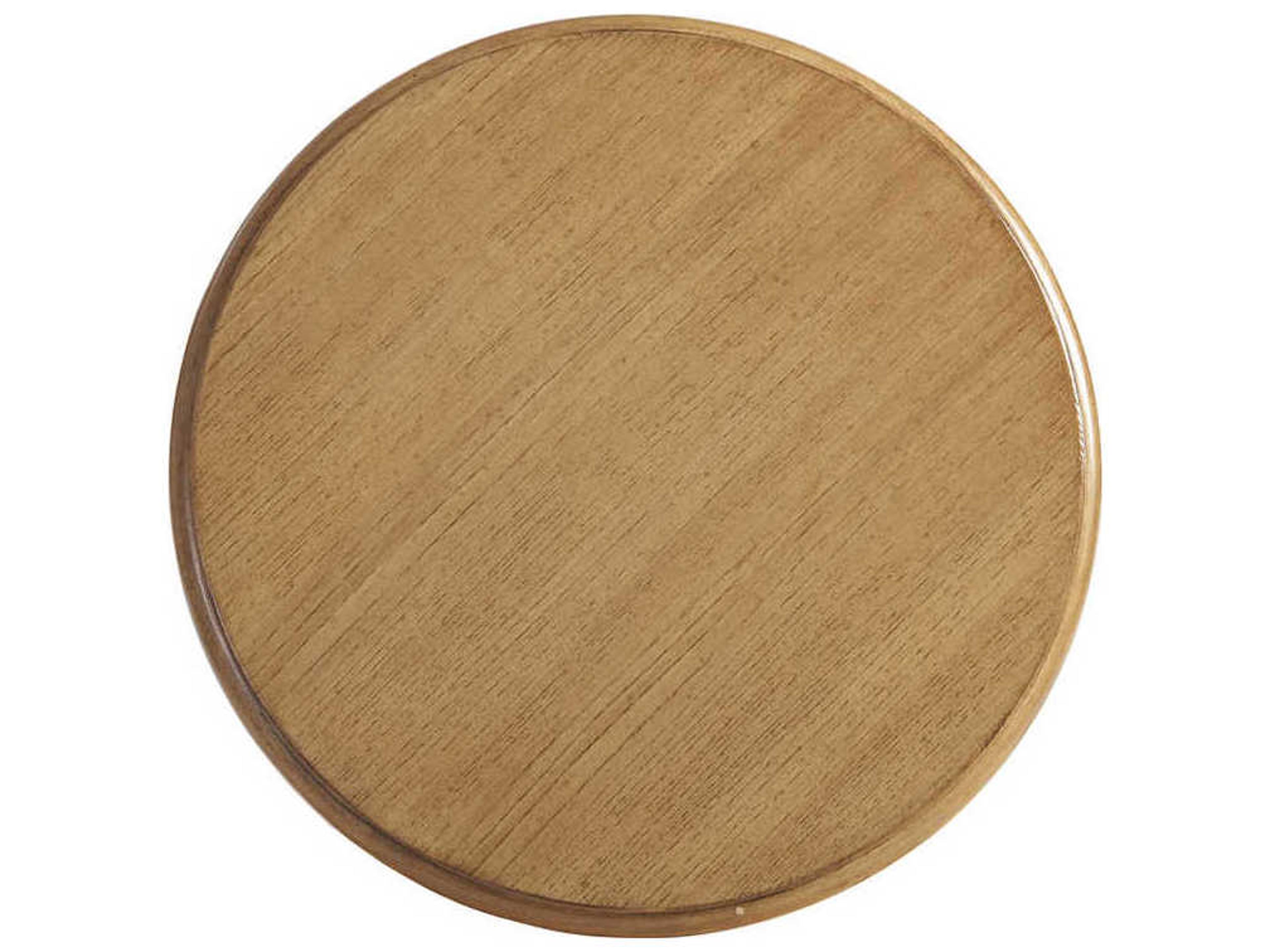 Barclay Butera Newport Yacht Club Round Wood Sandstone End Table