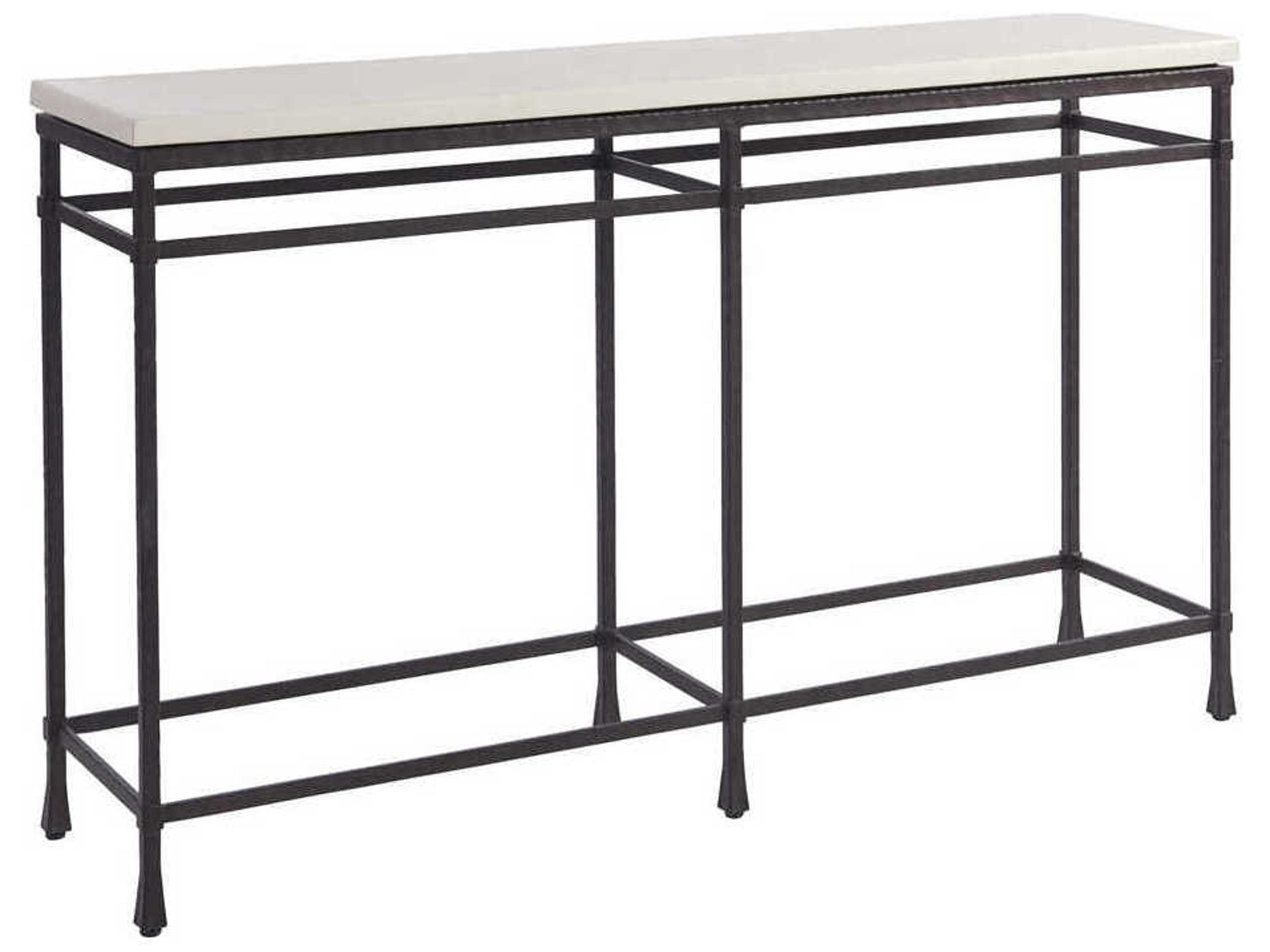 Newport Breakwater Console Table in Sandstone and Aged Bronze