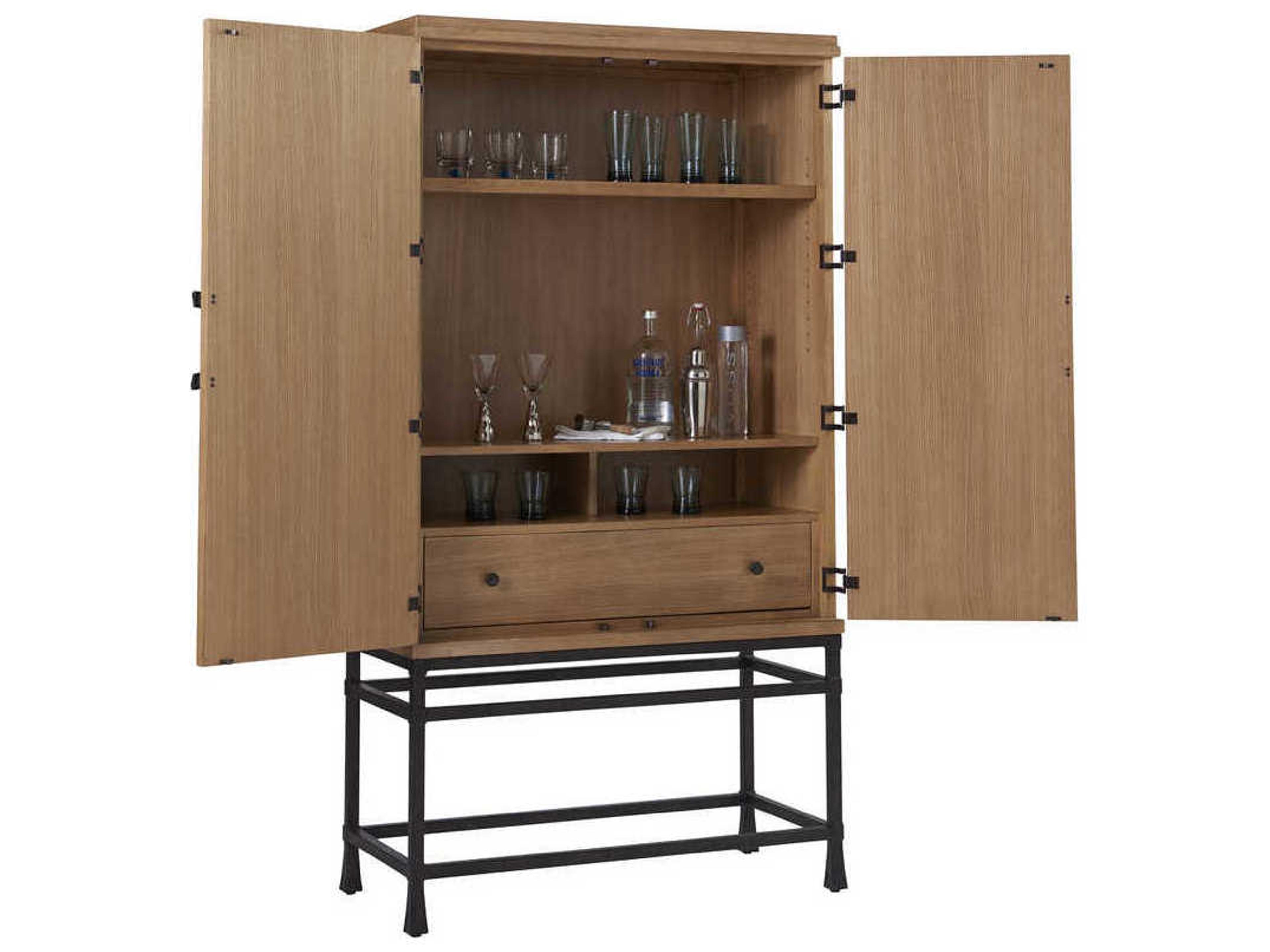 Barclay Butera Newport Jade Brown Sandstone Bar Cabinet