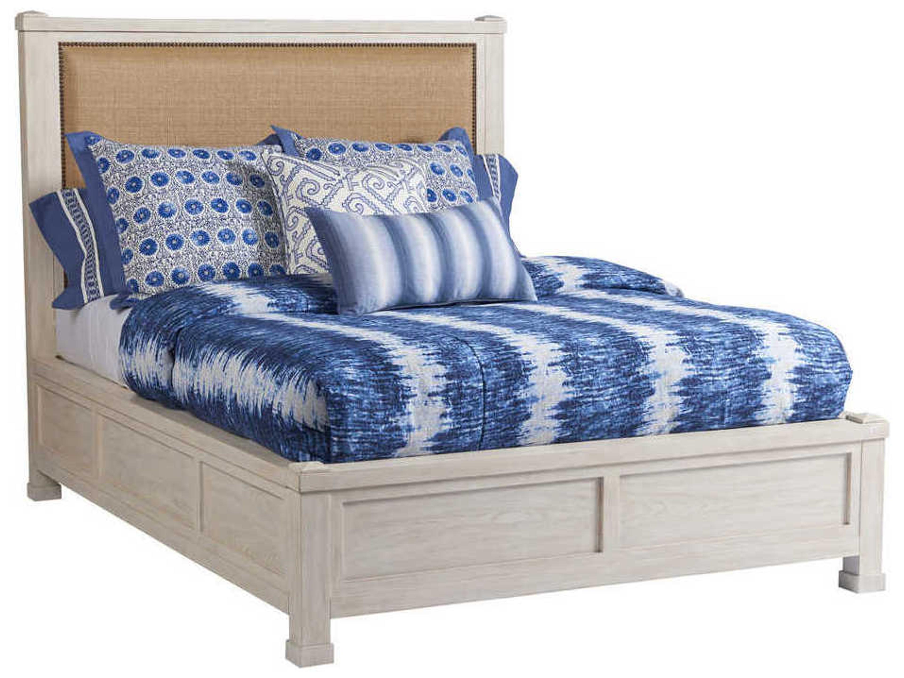 Barclay Butera Newport Shorecliff Sailcloth Beige Wood Queen Poster Bed