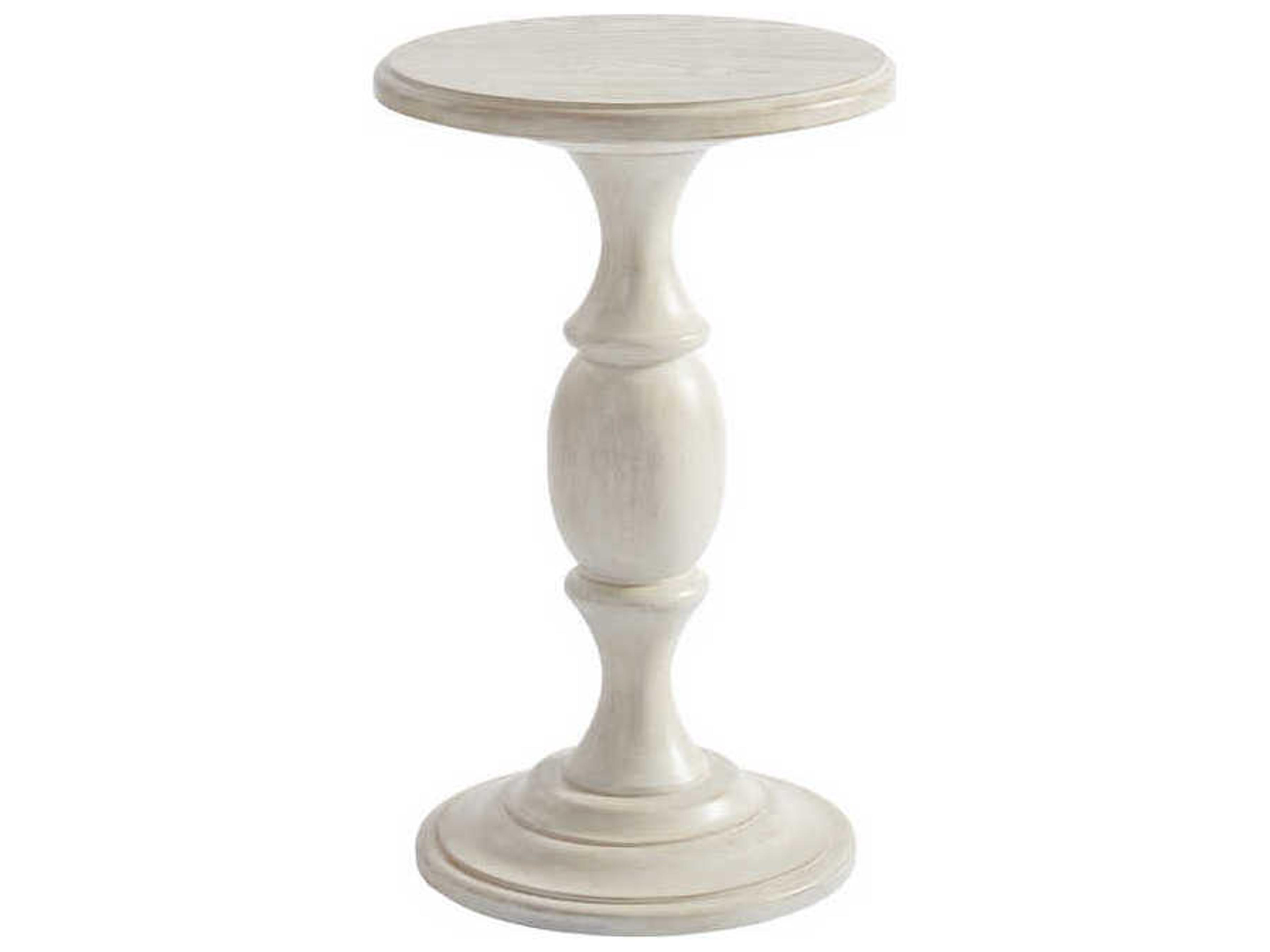 Newport Yacht Club Round Wood Sailcloth End Table