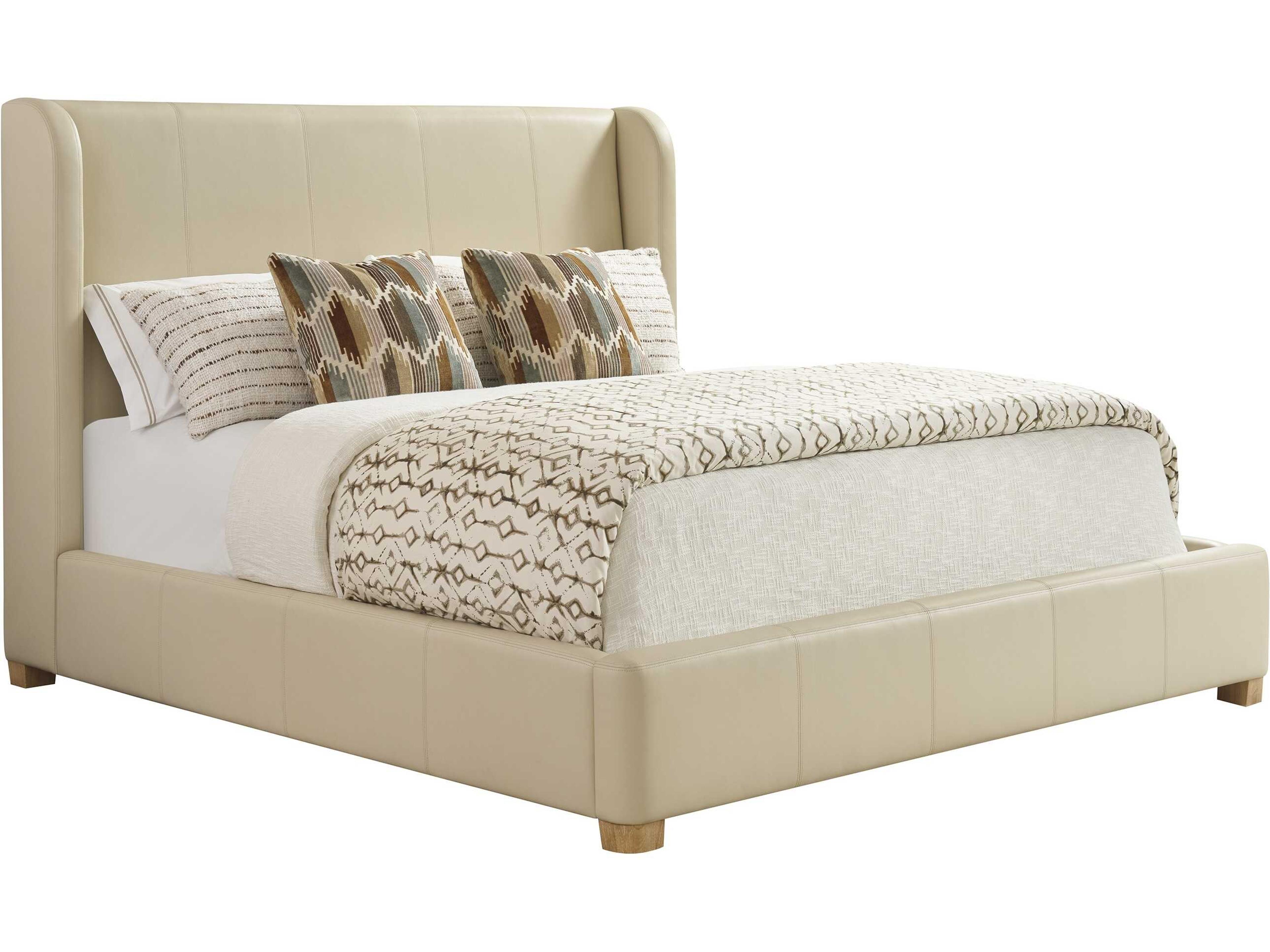 Montecito Summerland Beige Upholstered King Panel Bed