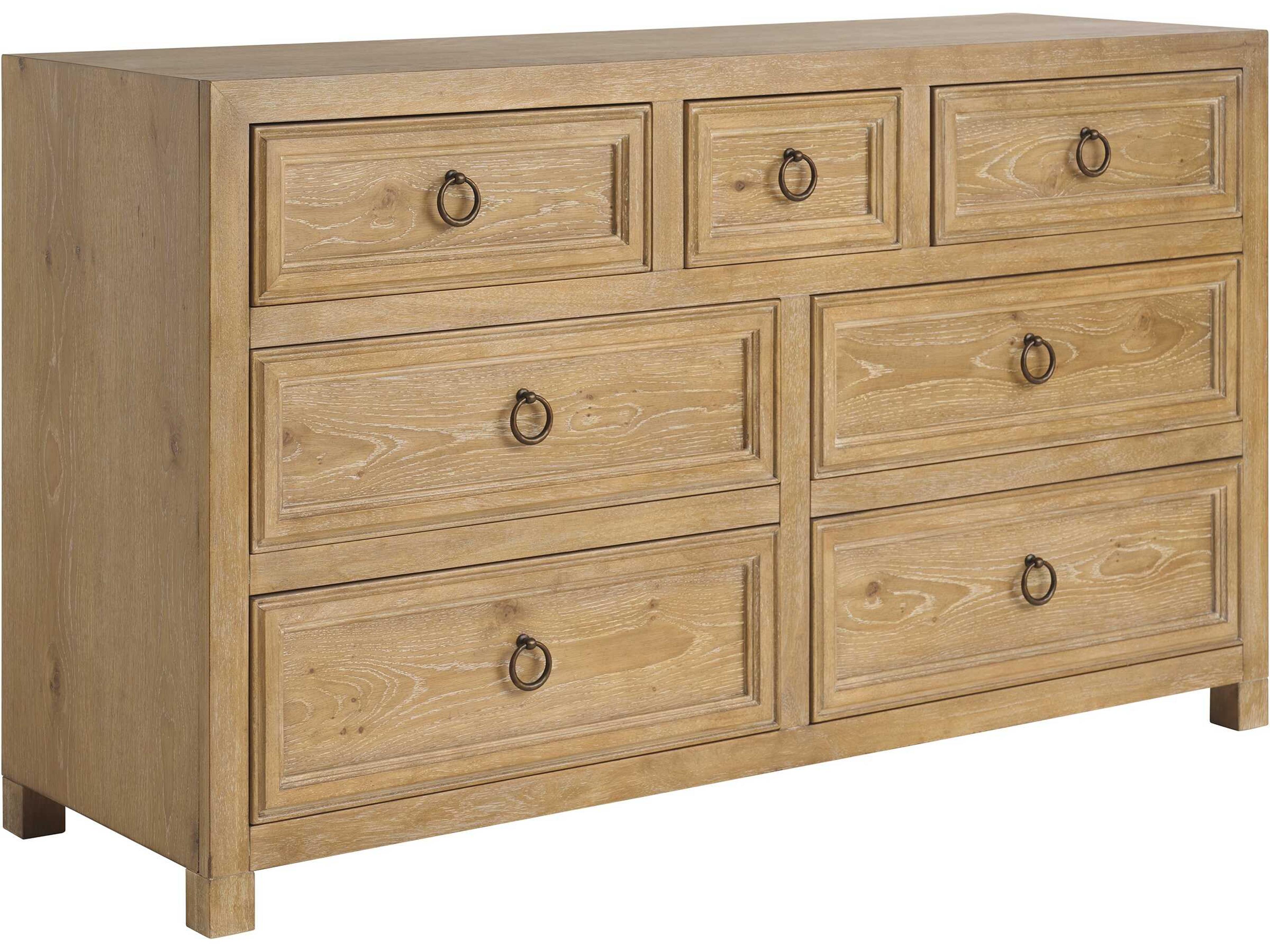 Montecito Sullivan 7-Drawers Oak Wood Double Dresser