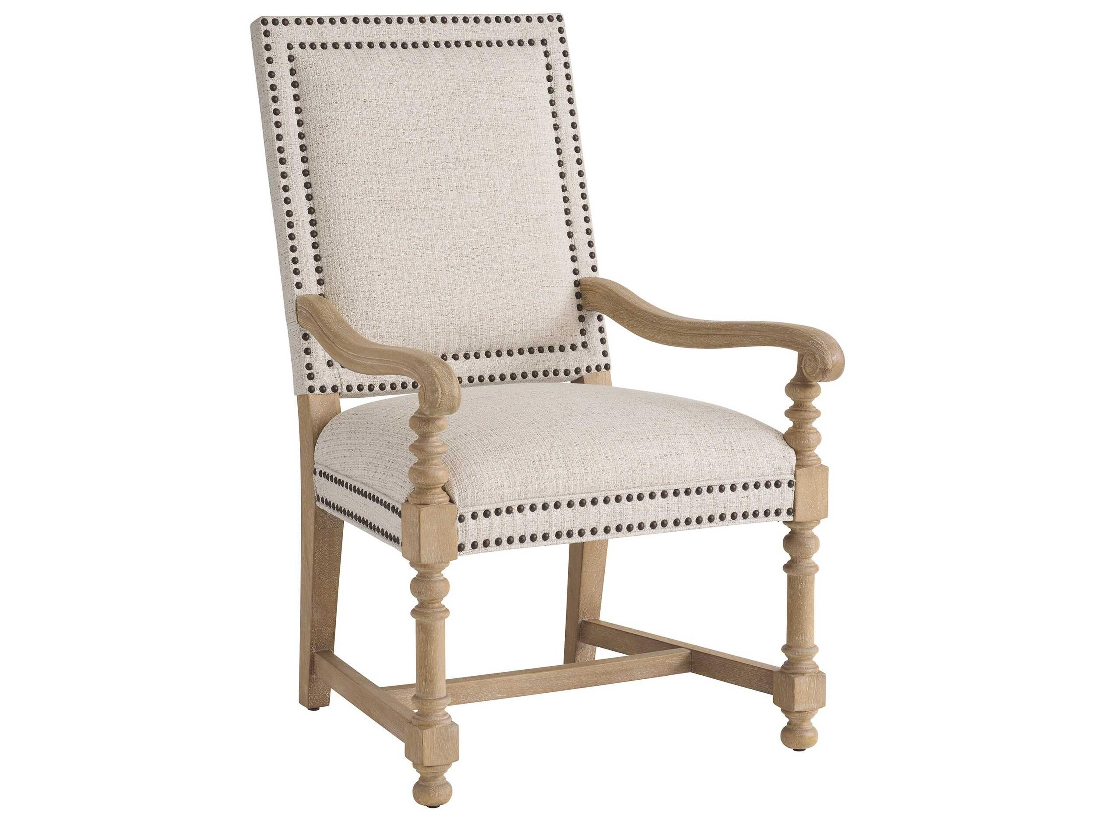 Montecito Anderson Beige Upholstered Arm Dining Chair