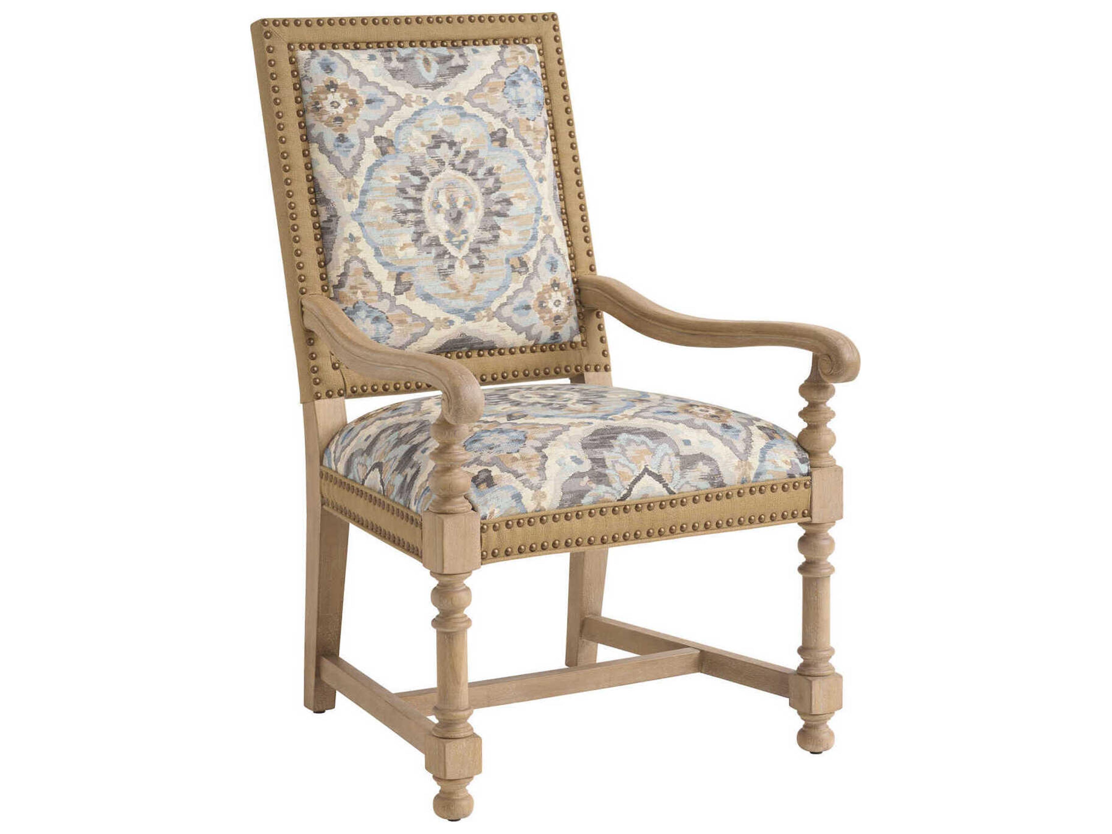 Montecito Anderson Beige Upholstered Arm Dining Chair