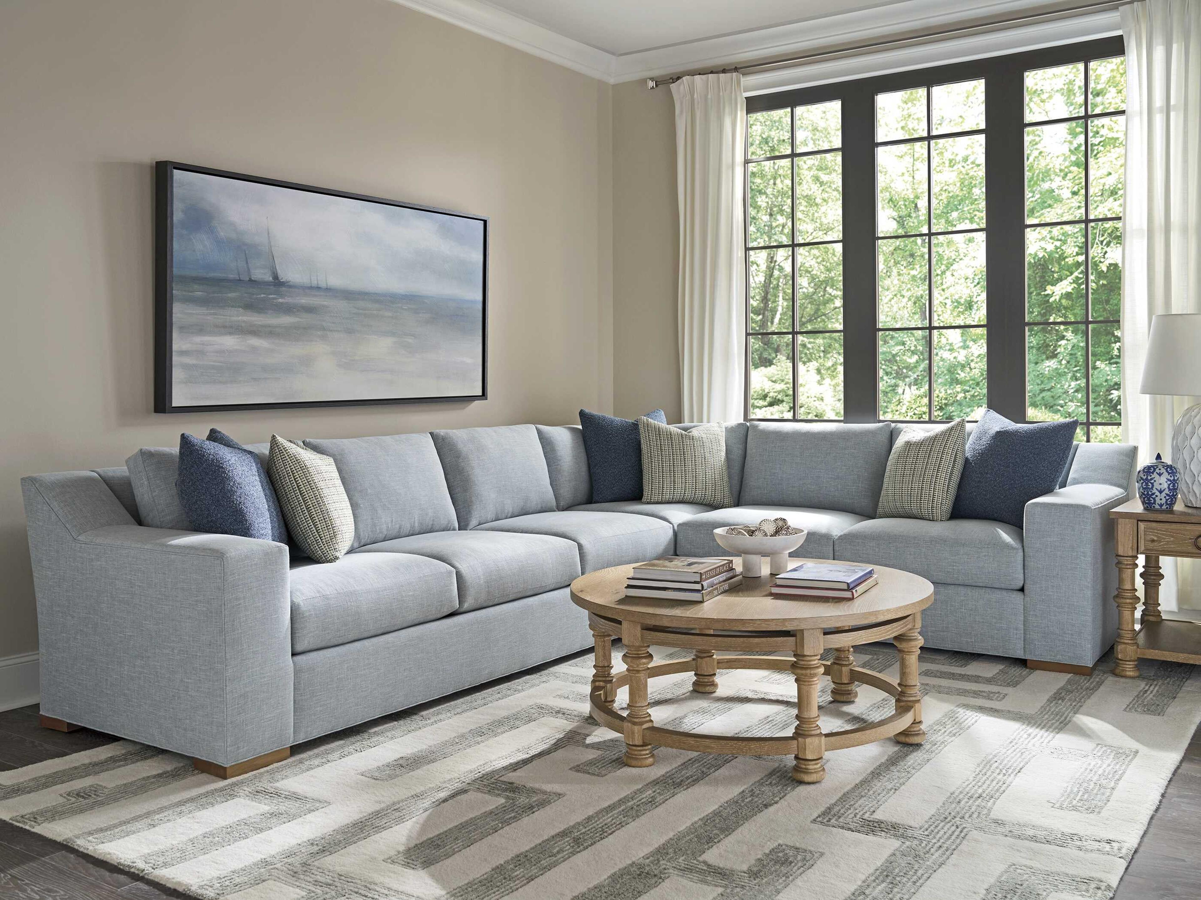 Barclay Butera Montecito Hollister Round Wood Coffee Table