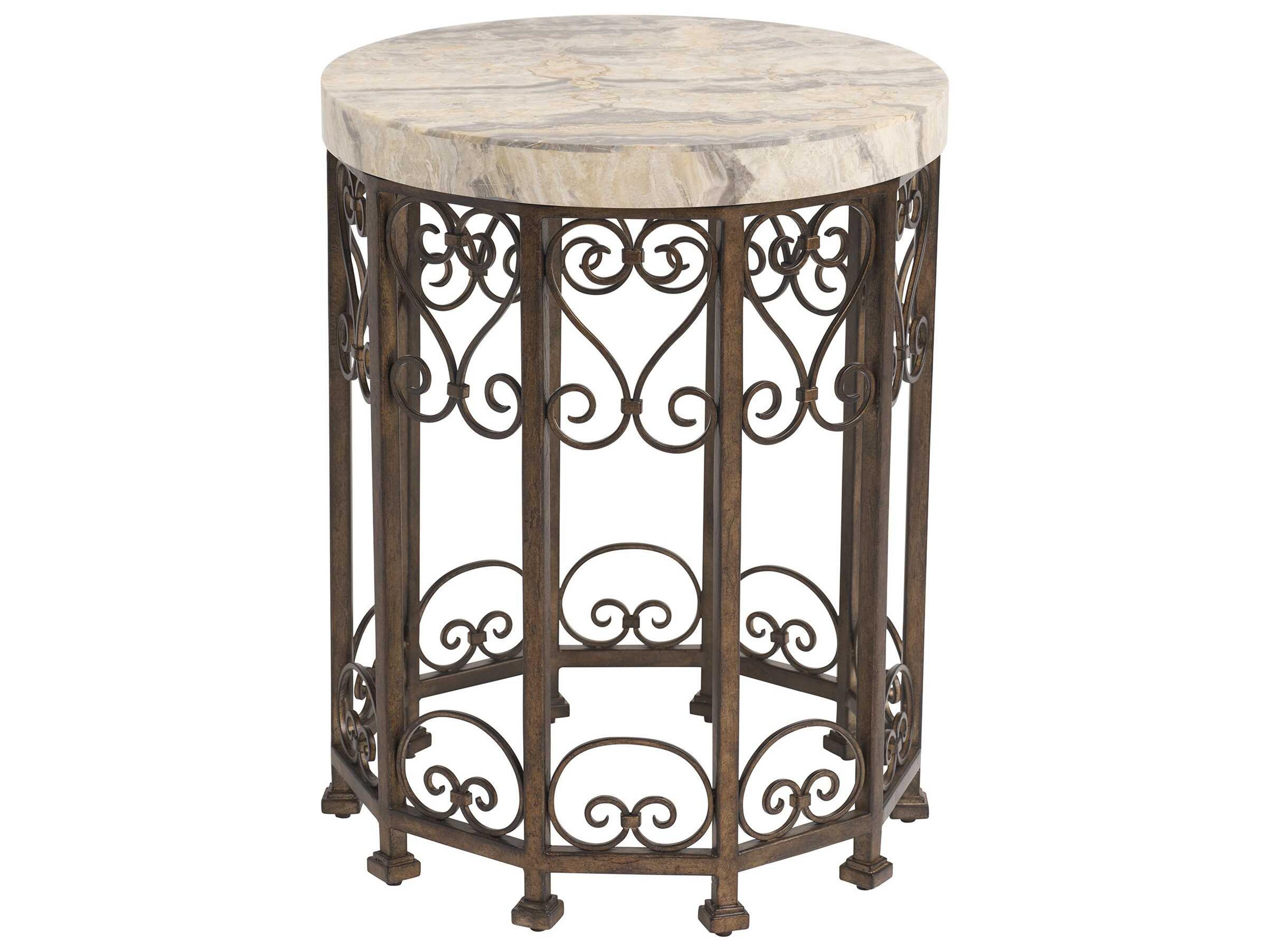 Montecito Lowery Round Stone End Table
