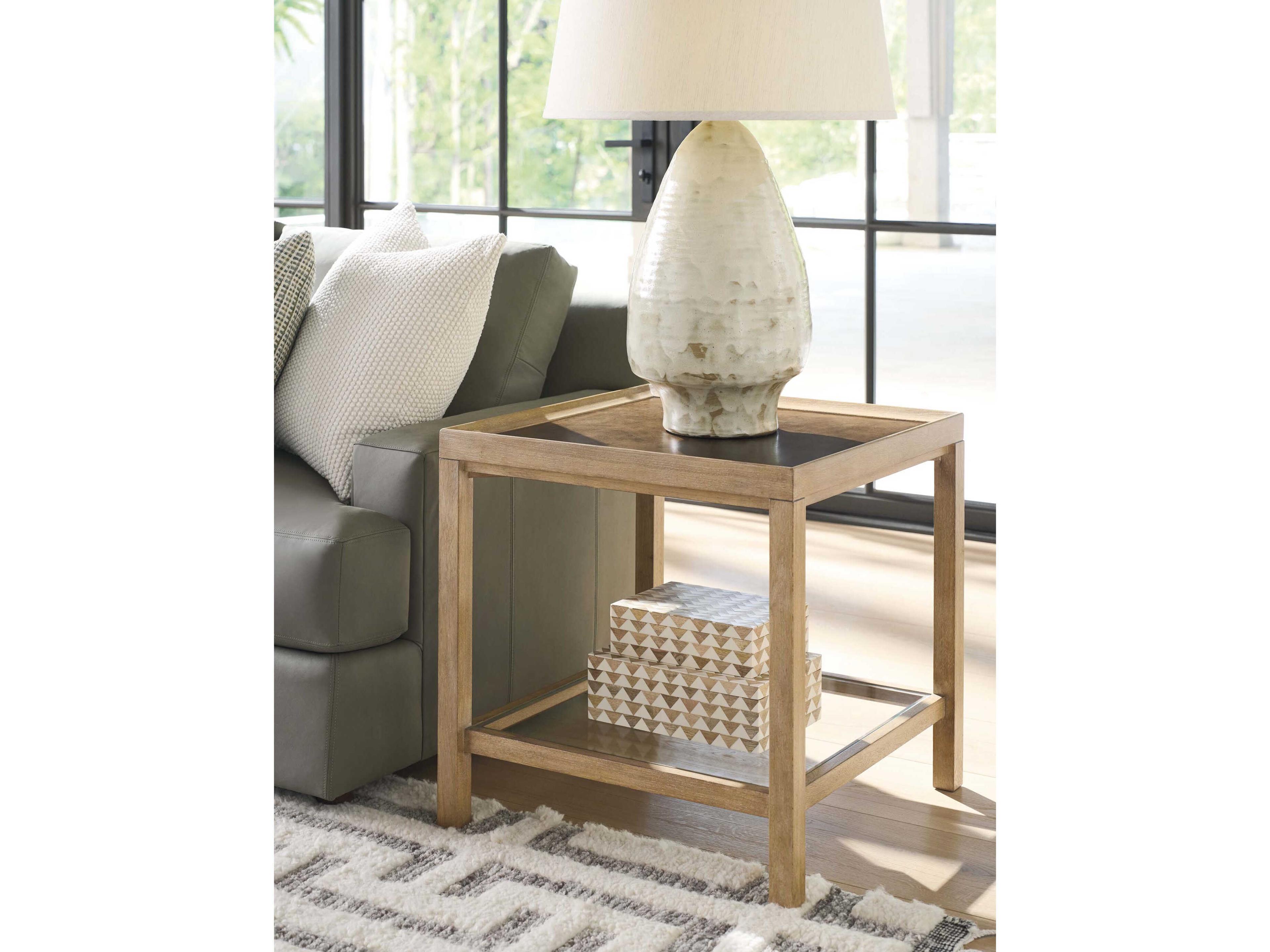 Barclay Butera Montecito Dutton Square Wood End Table