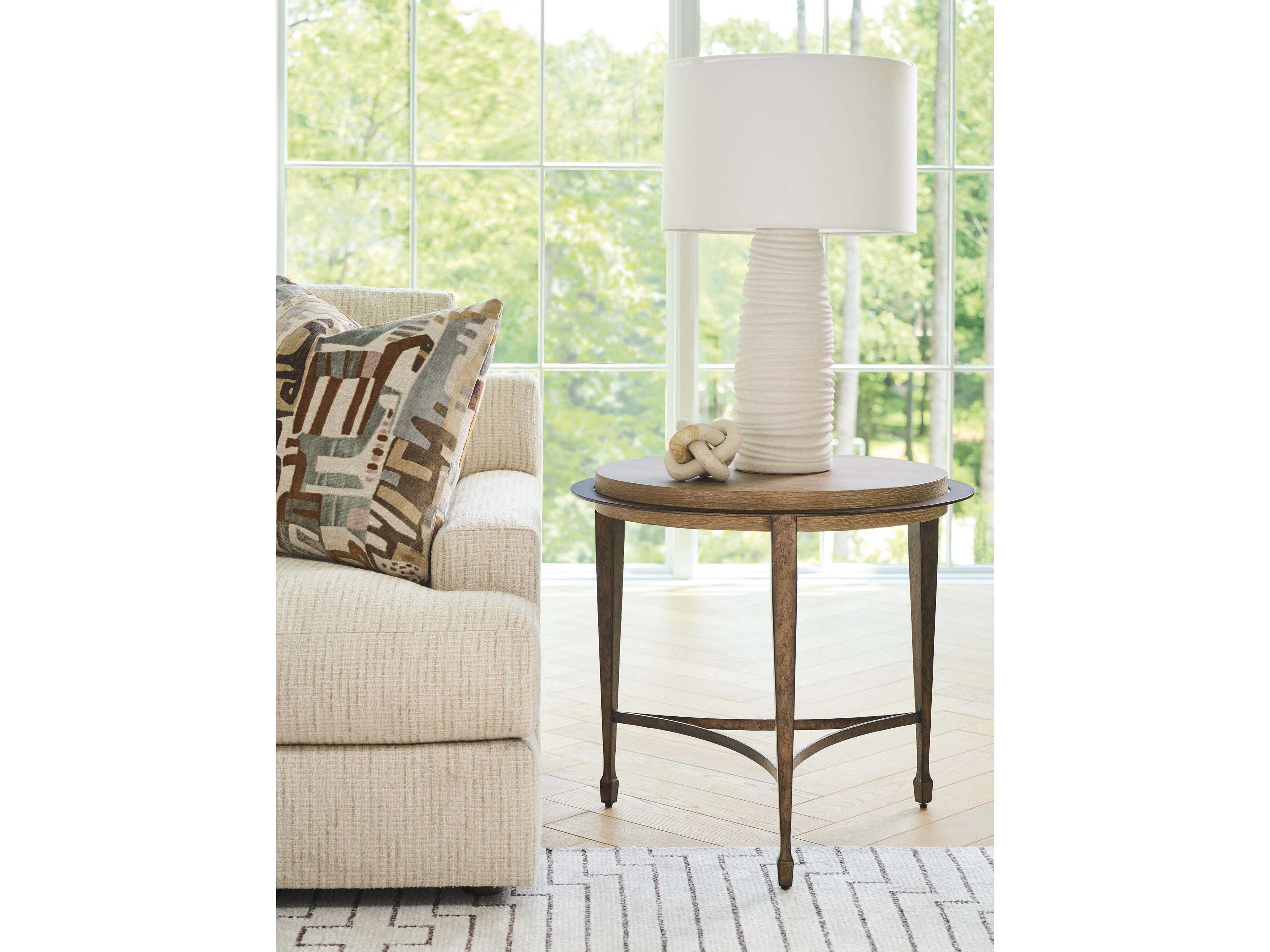 Barclay Butera Montecito Catalonia Round Wood End Table