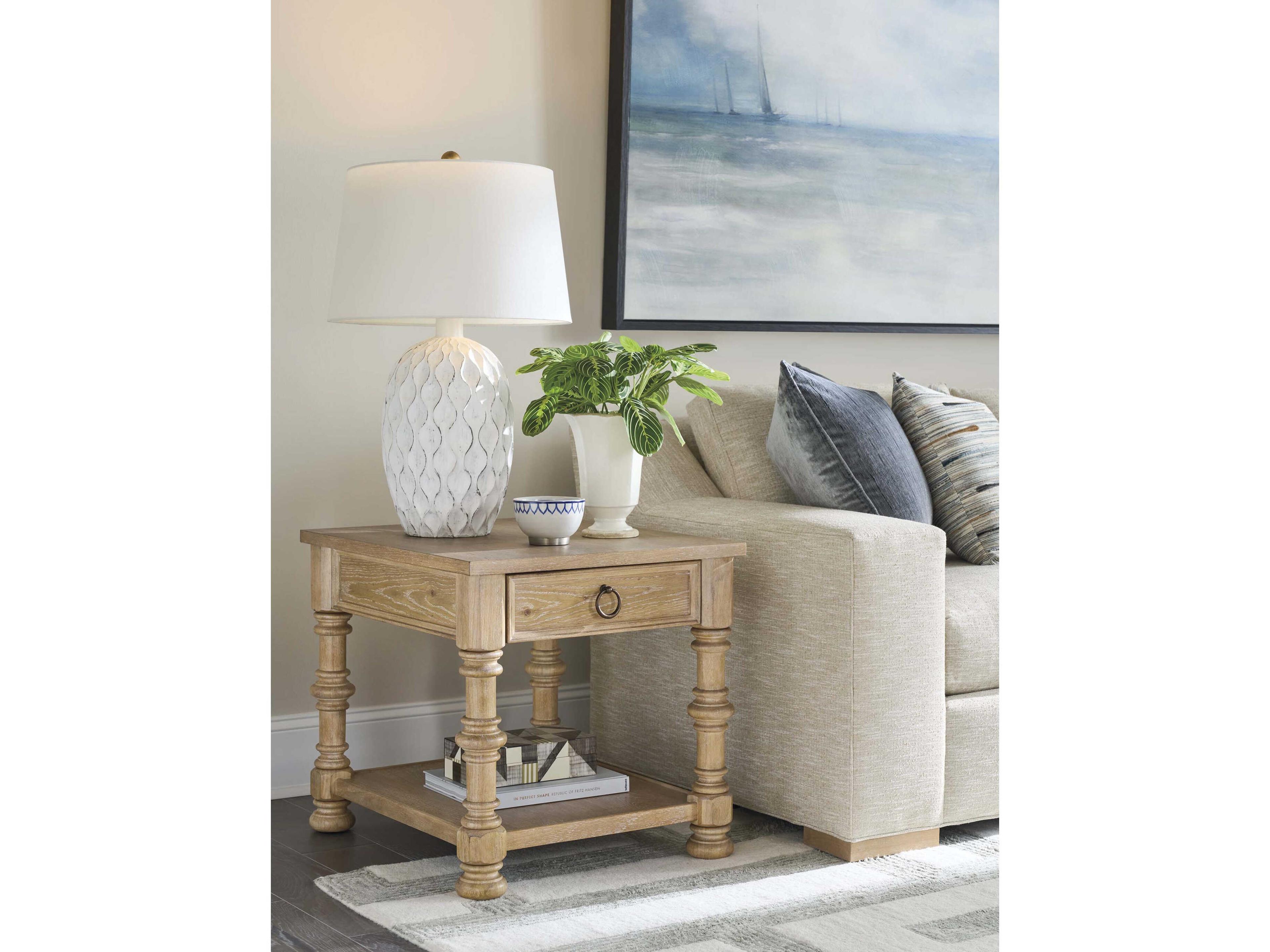 Barclay Butera Montecito Hollister Square Wood End Table