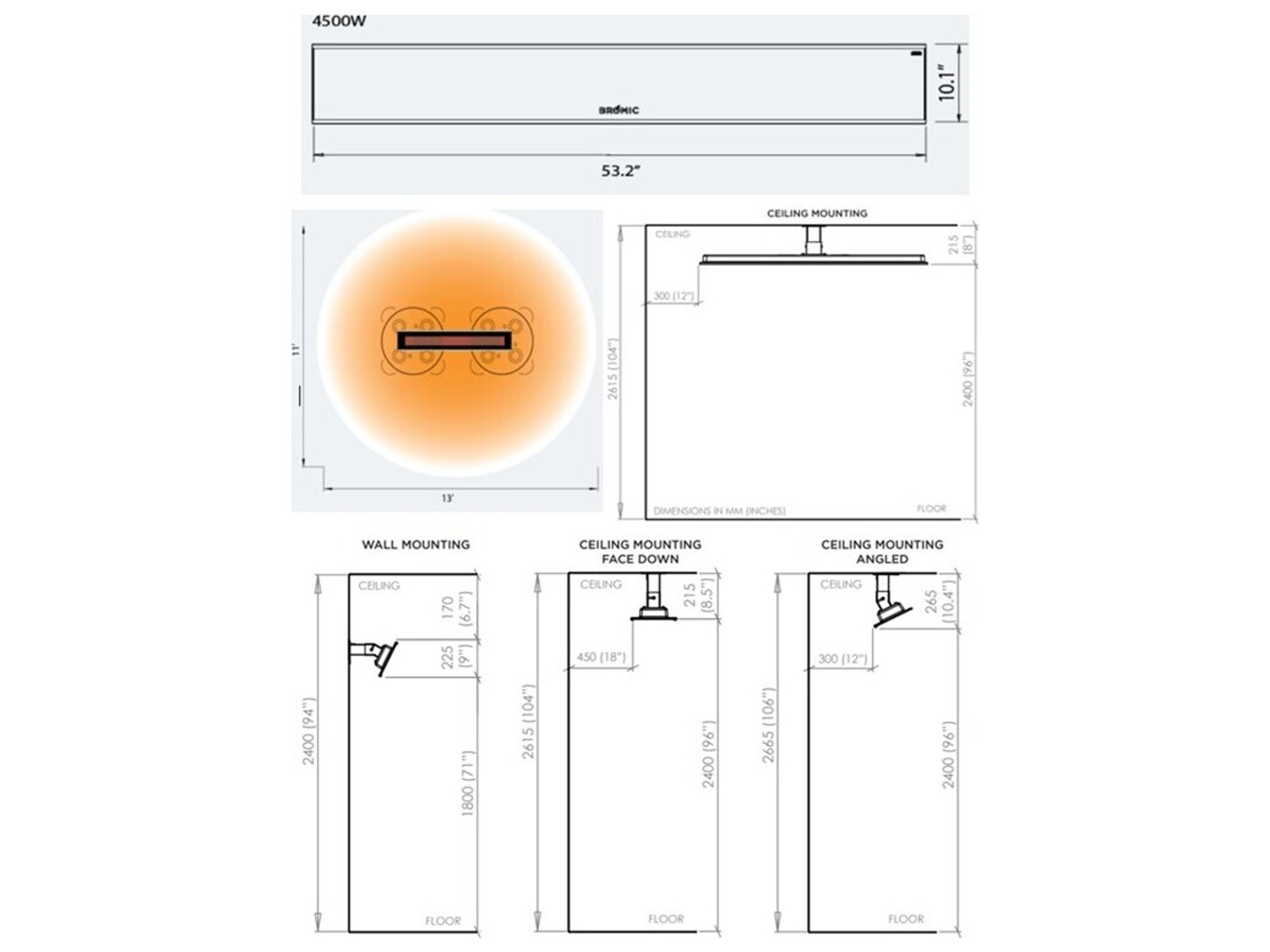 Bromic Heating Platinum Smart-Heat Electric Marine 4500W 220-240V Black