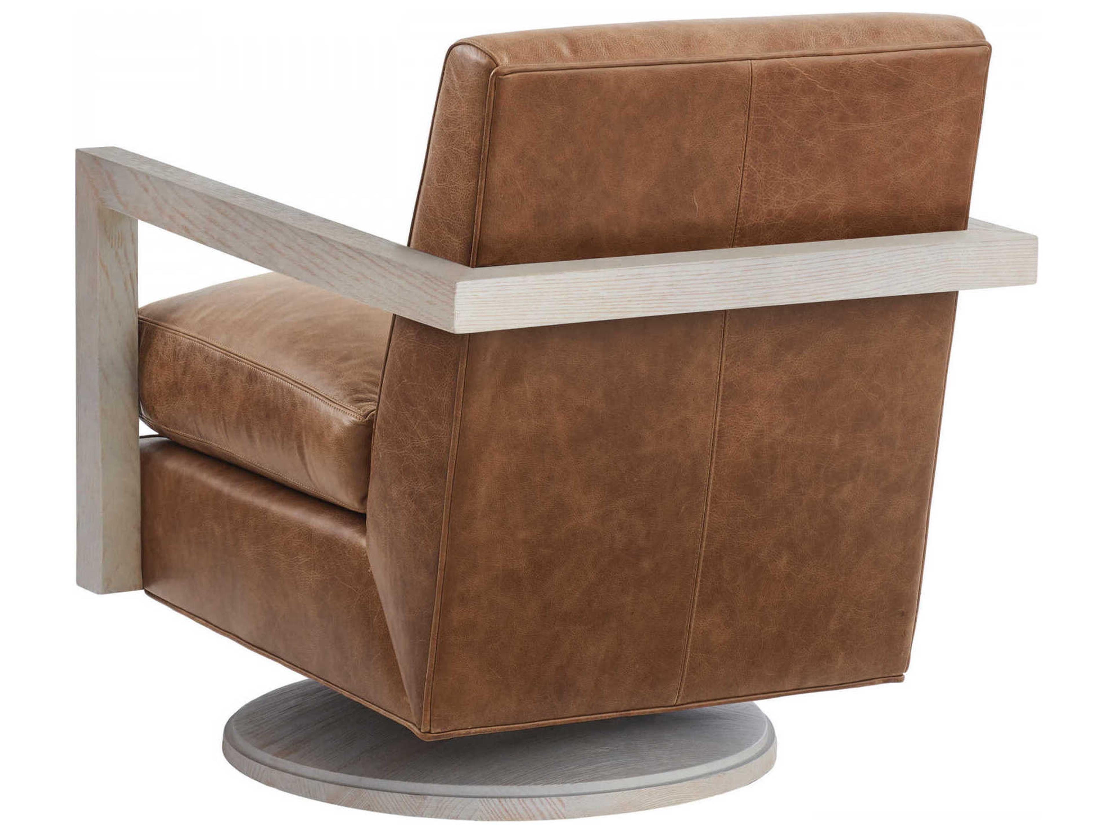 Barclay Butera Upholstery Willa Swivel Leather Accent Chair