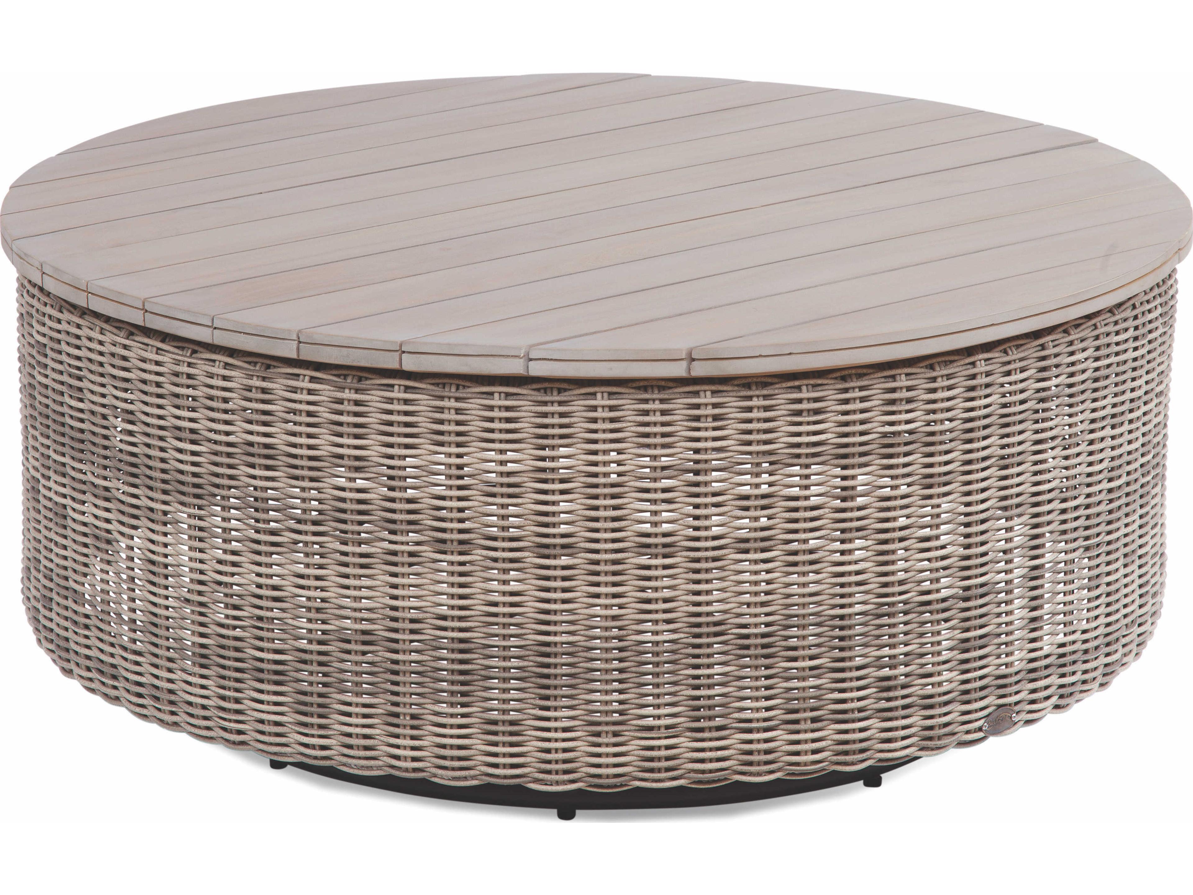 Paradise Bay Driftwood Teak Wicker Round Chat Table