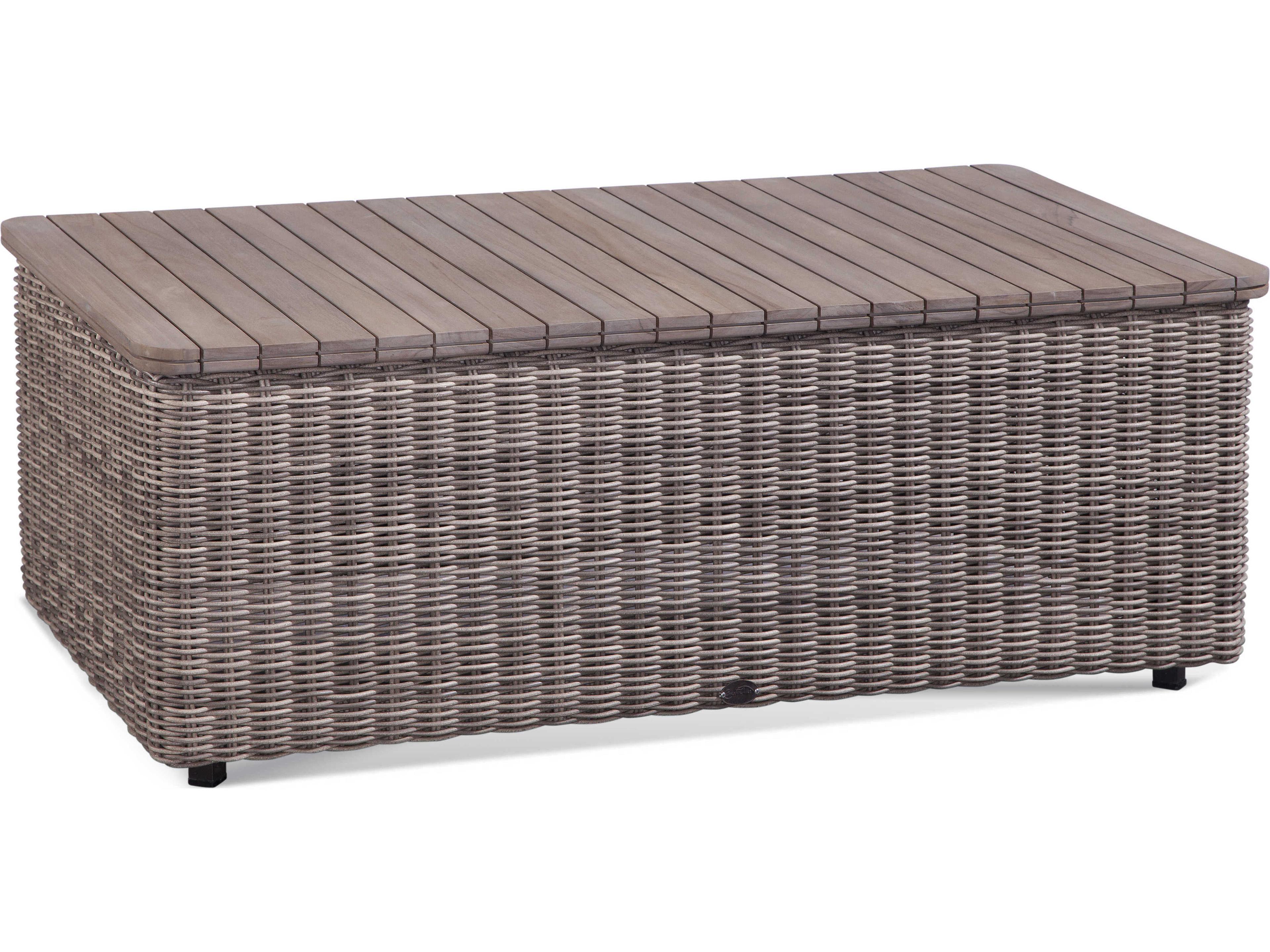 Paradise Bay Driftwood Aluminum Polypropylene Teak Rectangular Coffee Table