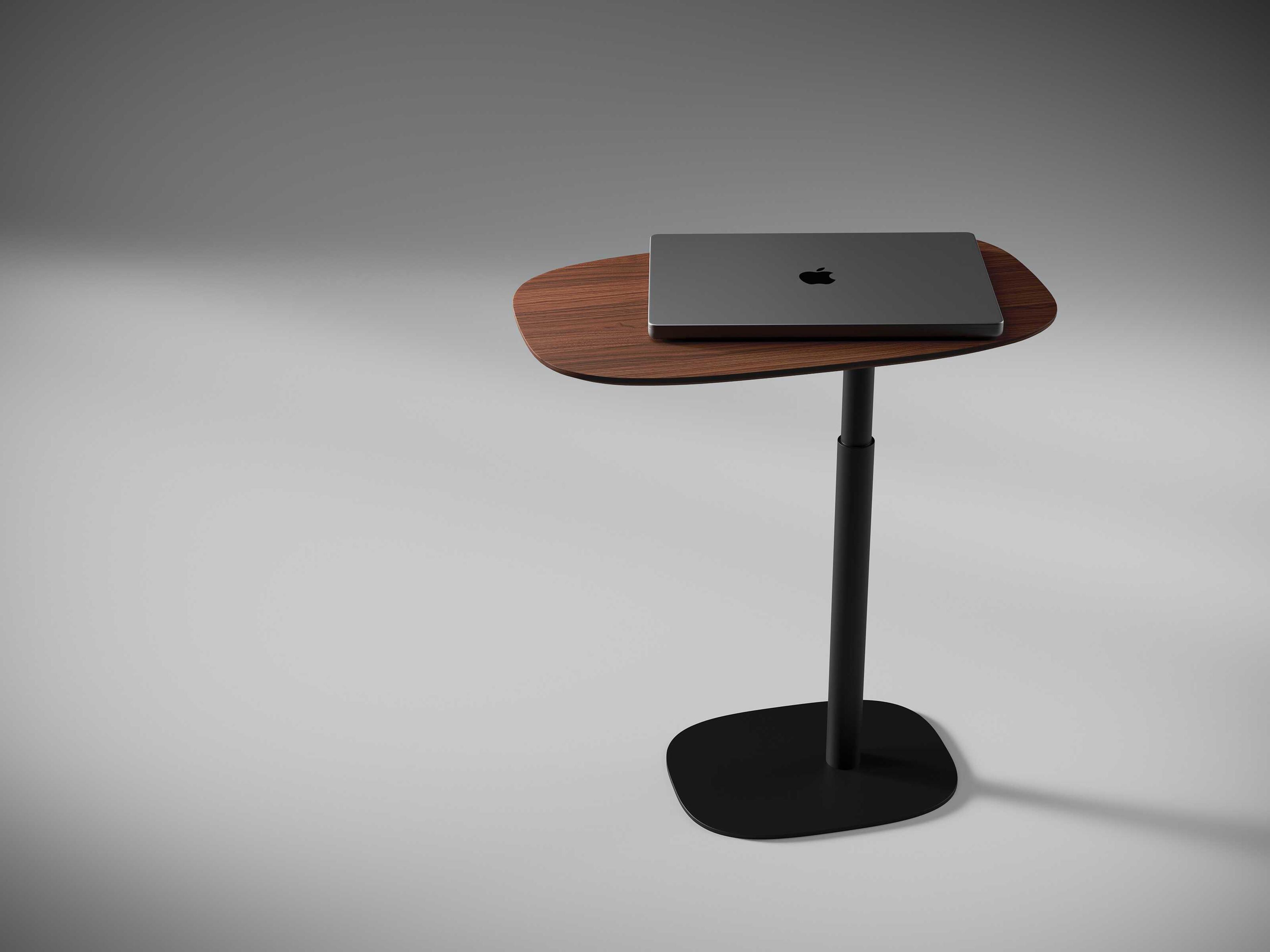 BDI Serif Chocolate Stained Walnut Brown Wood Laptop Stand Desk