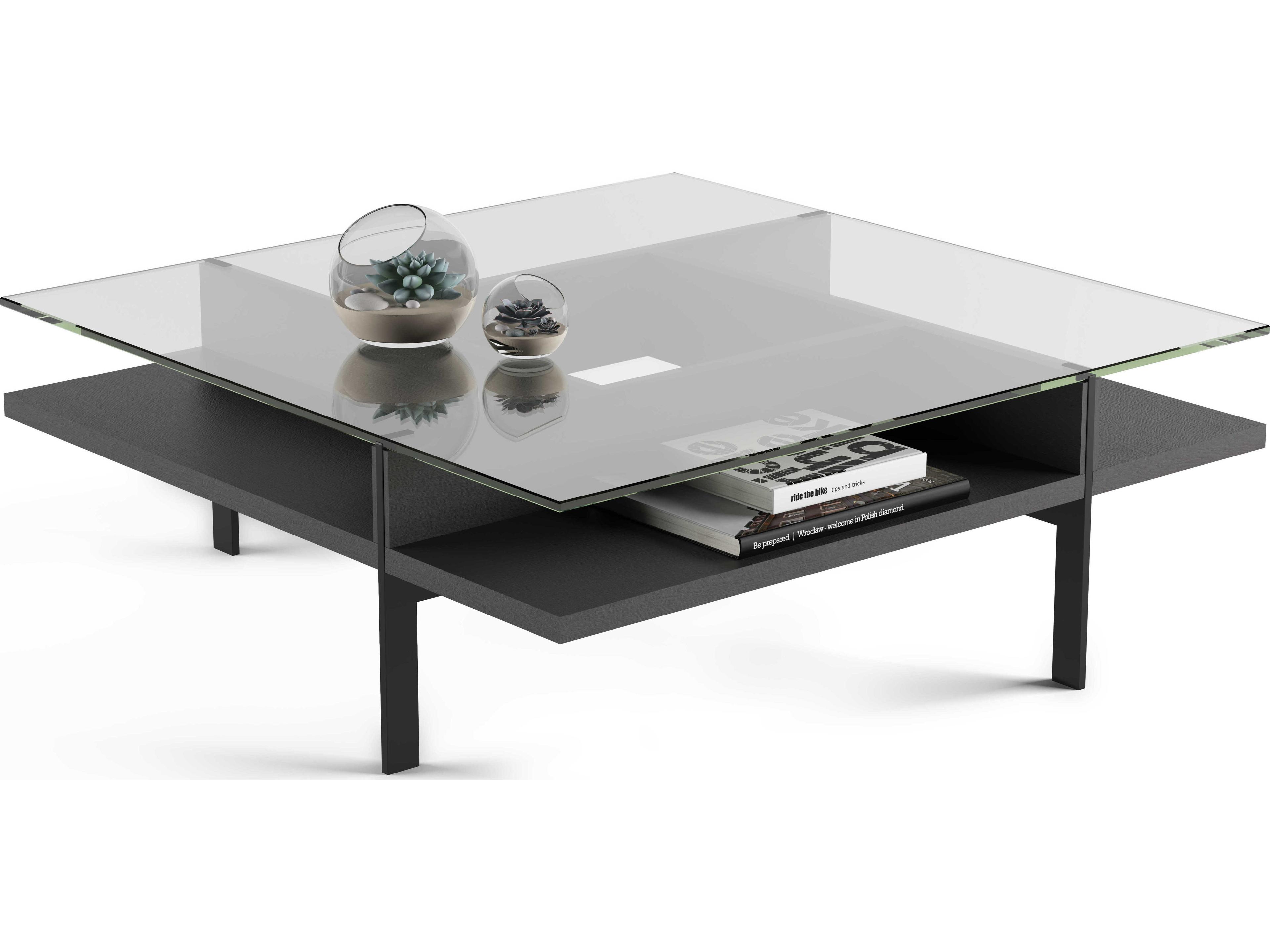 BDI Terrace Square Glass Charcoal Coffee Table