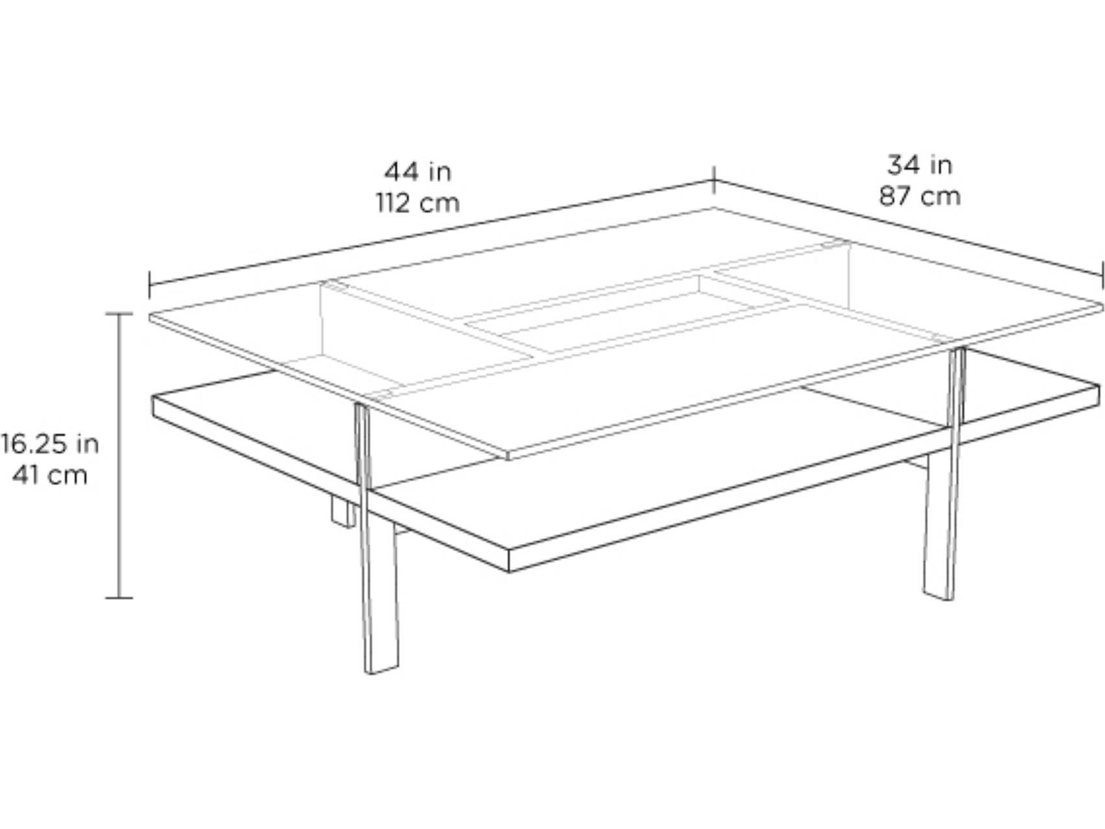 BDI Terrace Rectangular Glass Charcoal Coffee Table