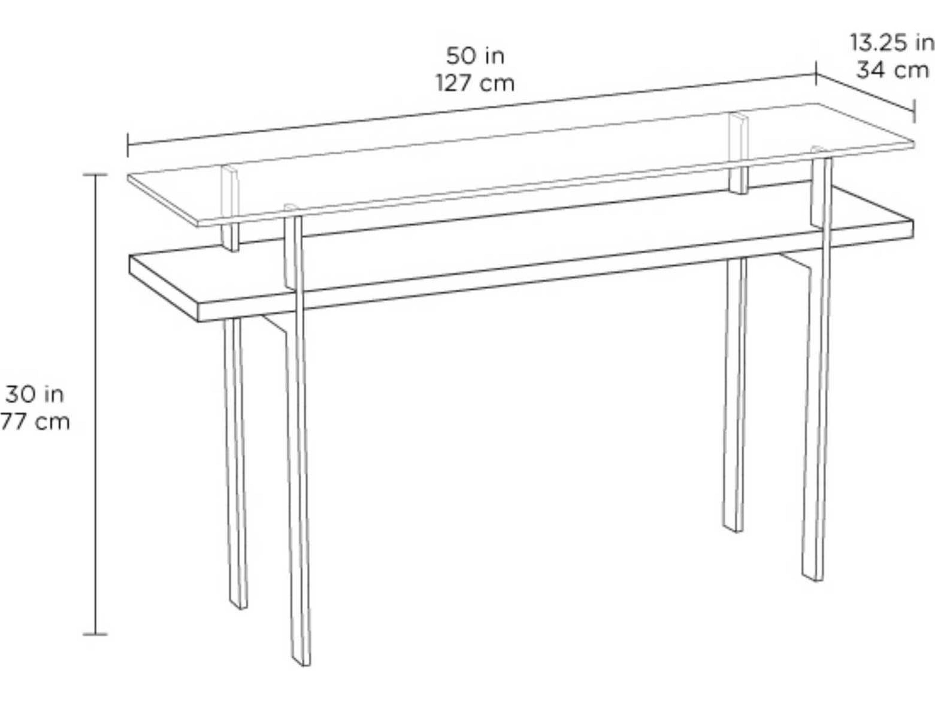 BDI Terrace Rectangular Glass Natural Walnutl Console Table