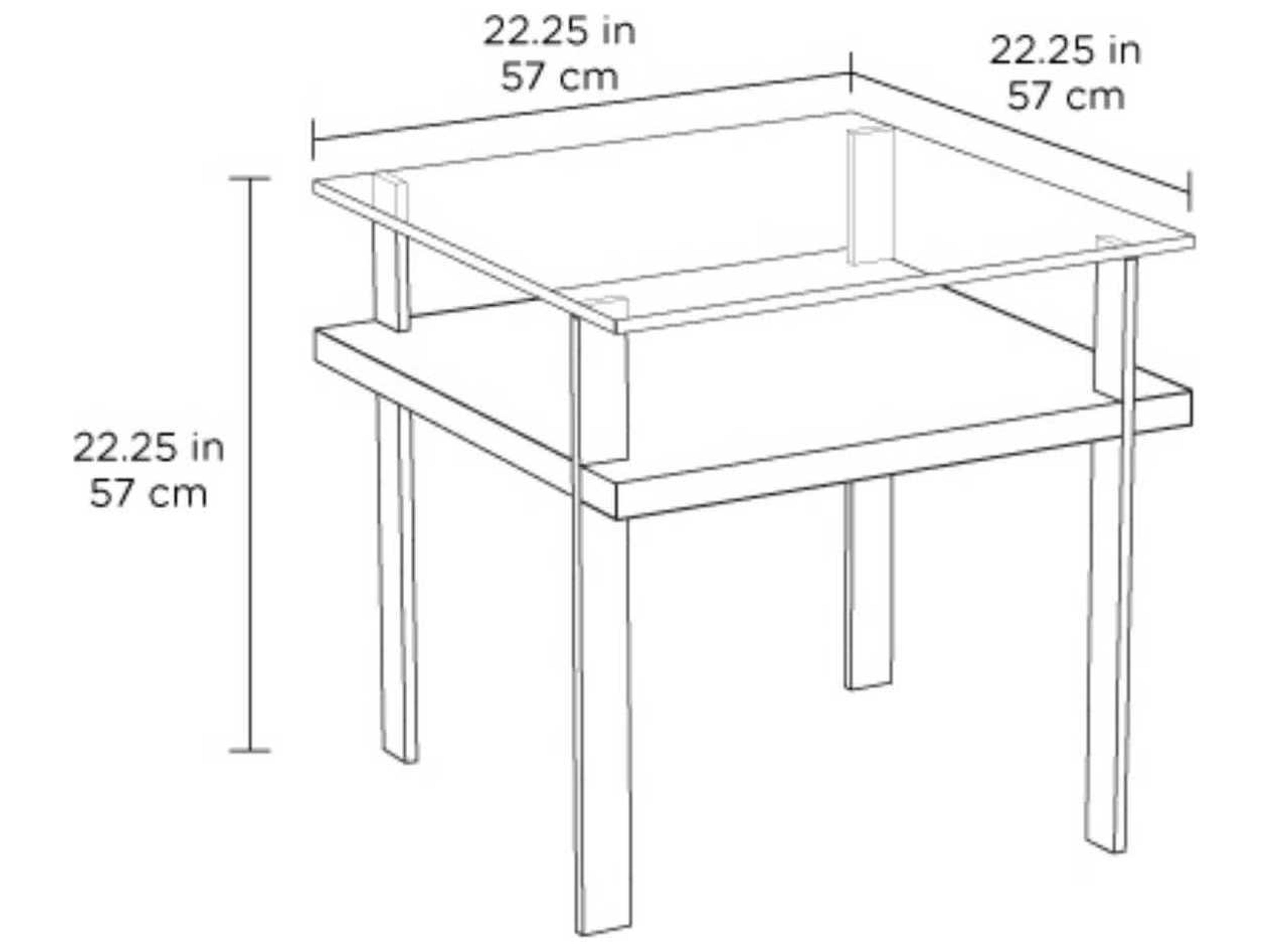 BDI Terrace Square Glass Natural Walnut End Table