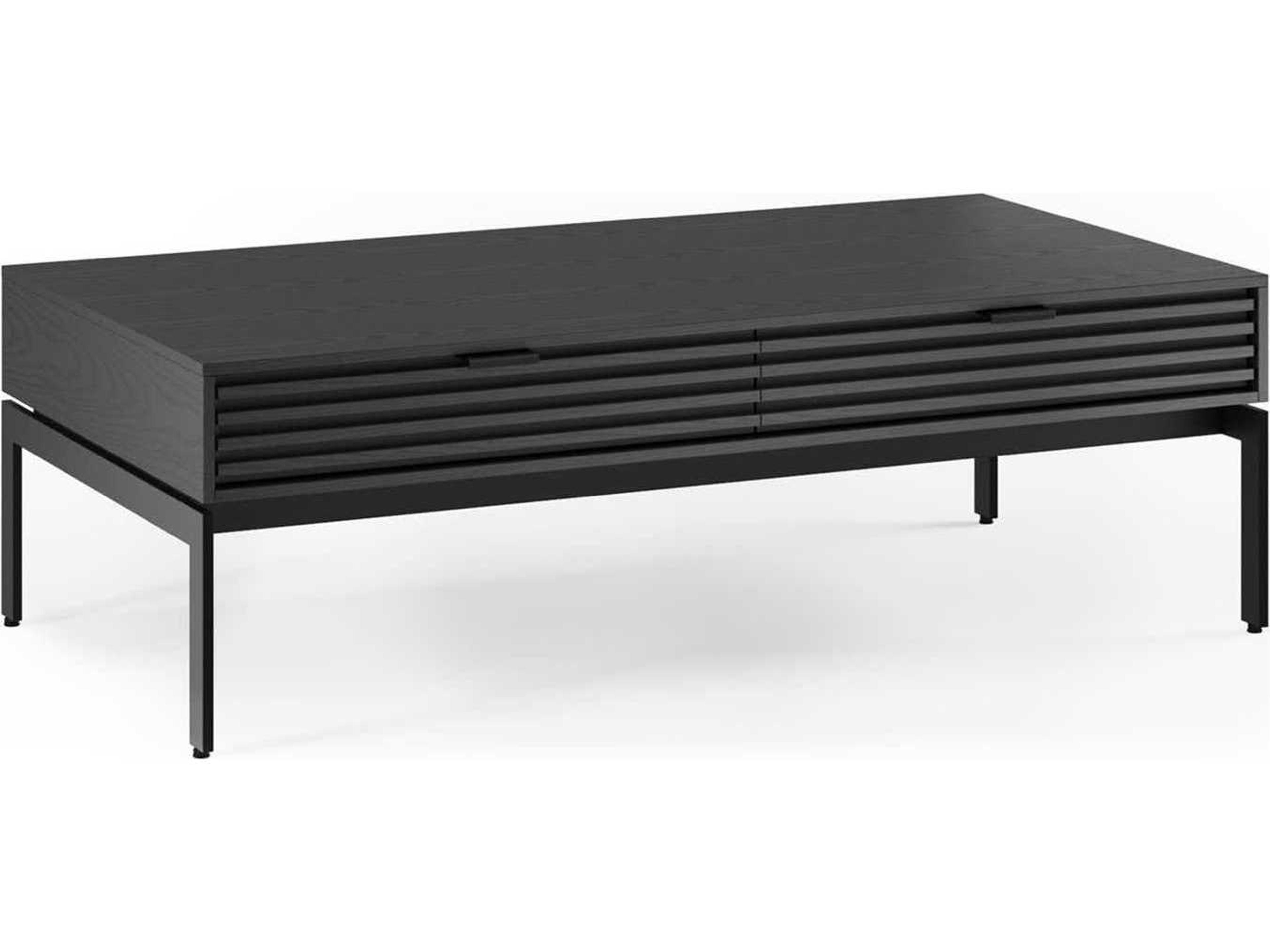 Cora Coffee Table in Ebonized Ash with Storage