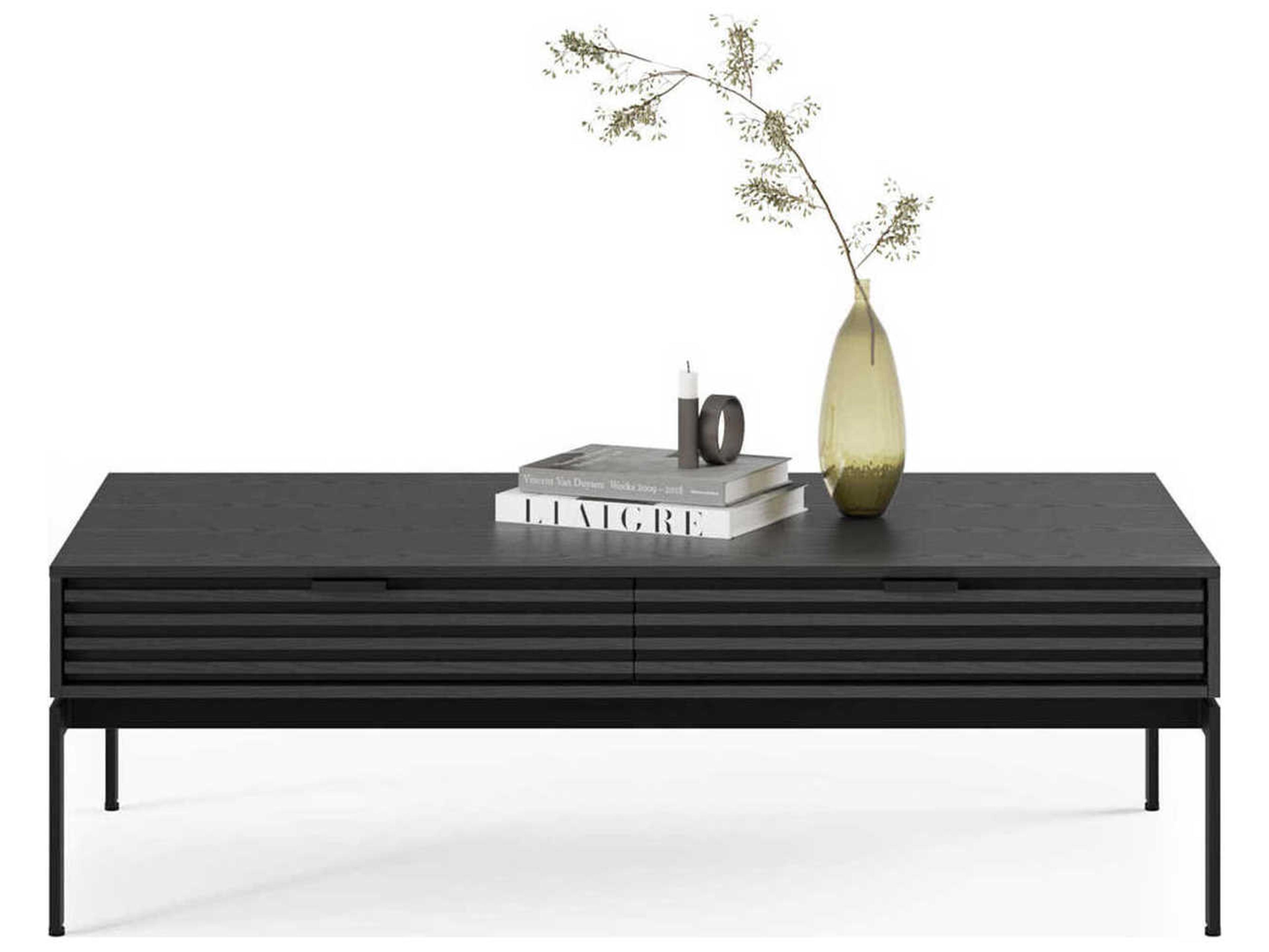 BDI Cora Rectangular Wood Ebonized Ash Black Coffee Table