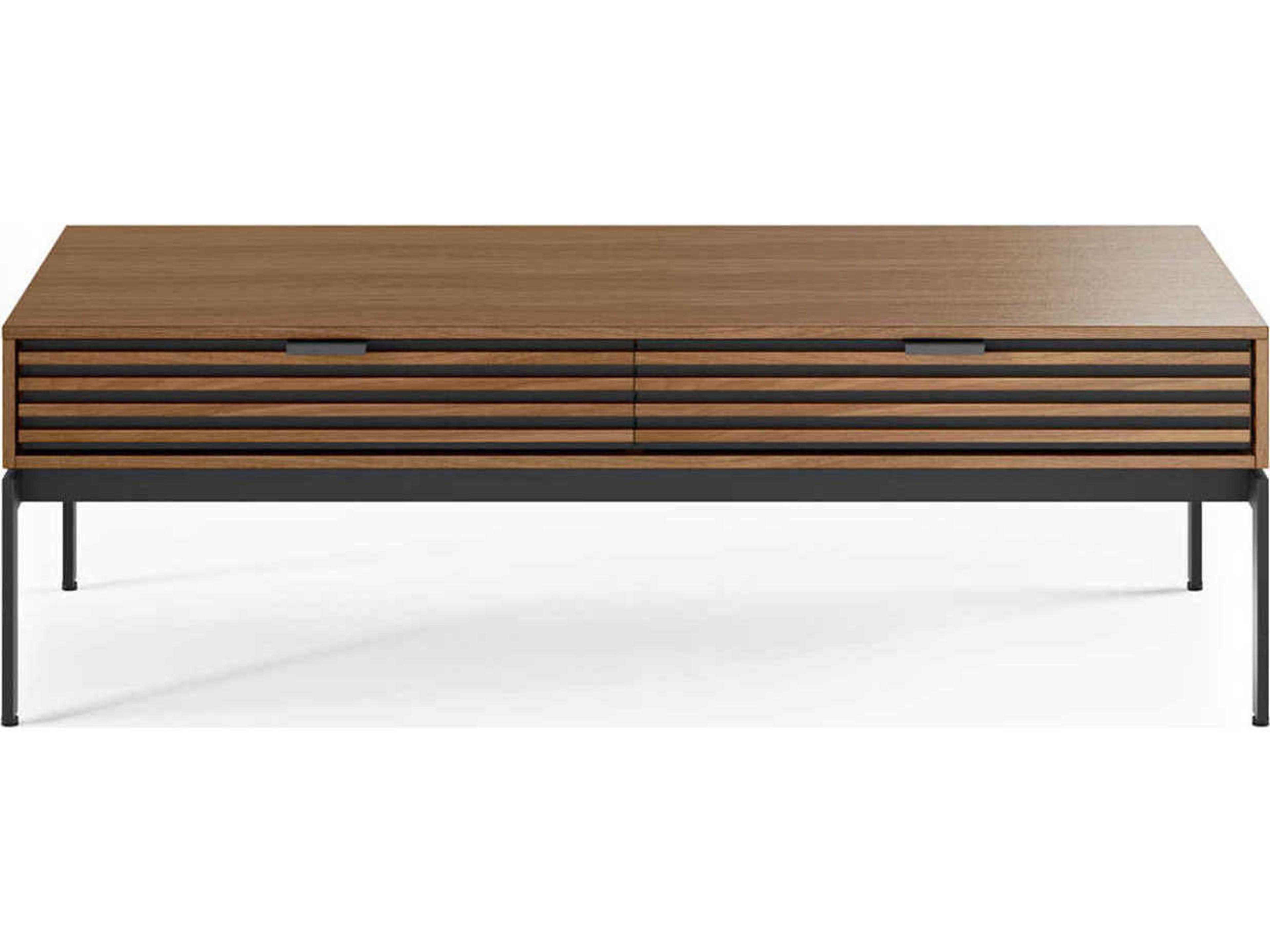 BDI Cora Rectangular Wood Natural Walnut Black Coffee Table