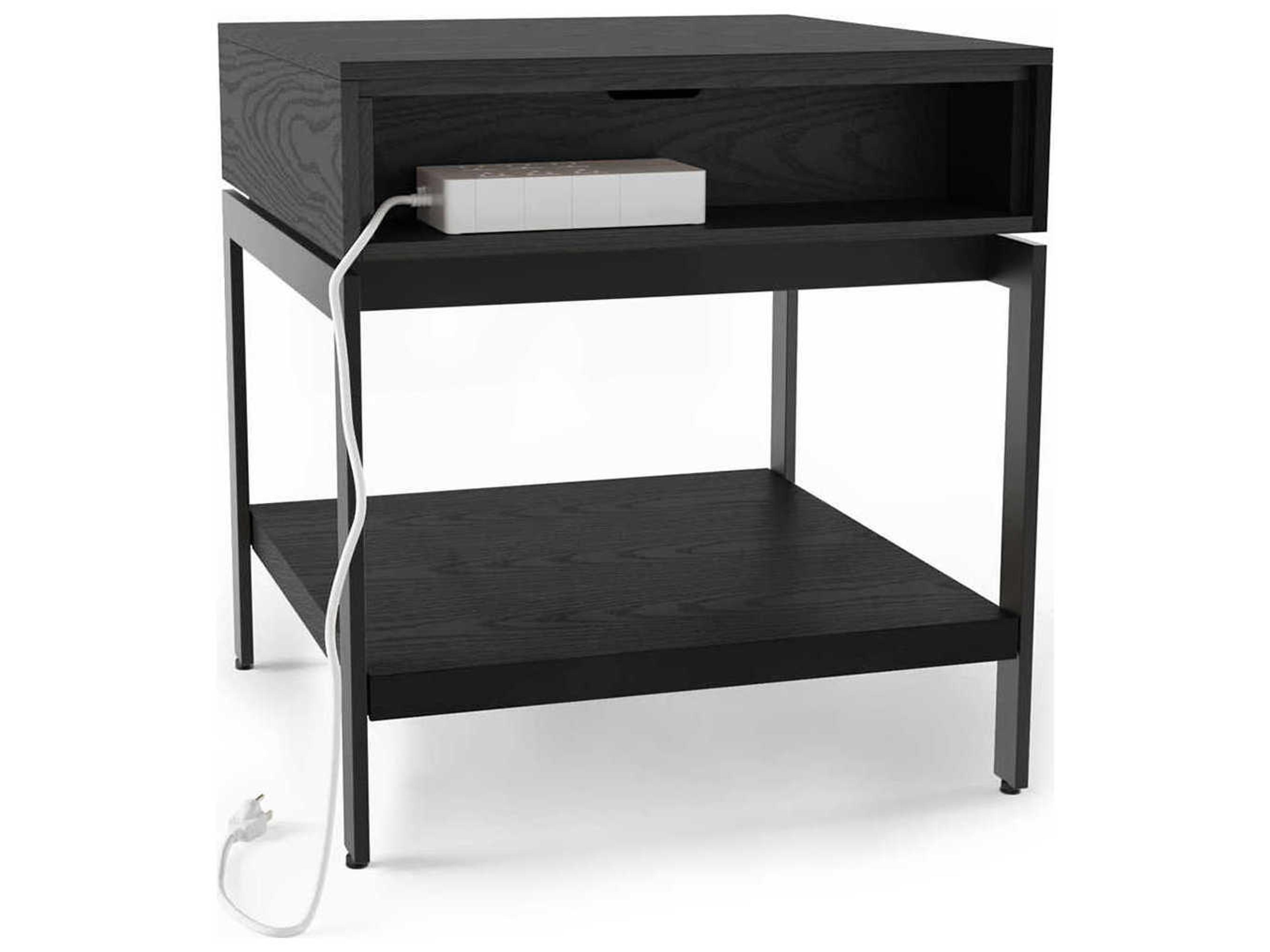 BDI Cora Square Wood Ebonized Ash Black End Table