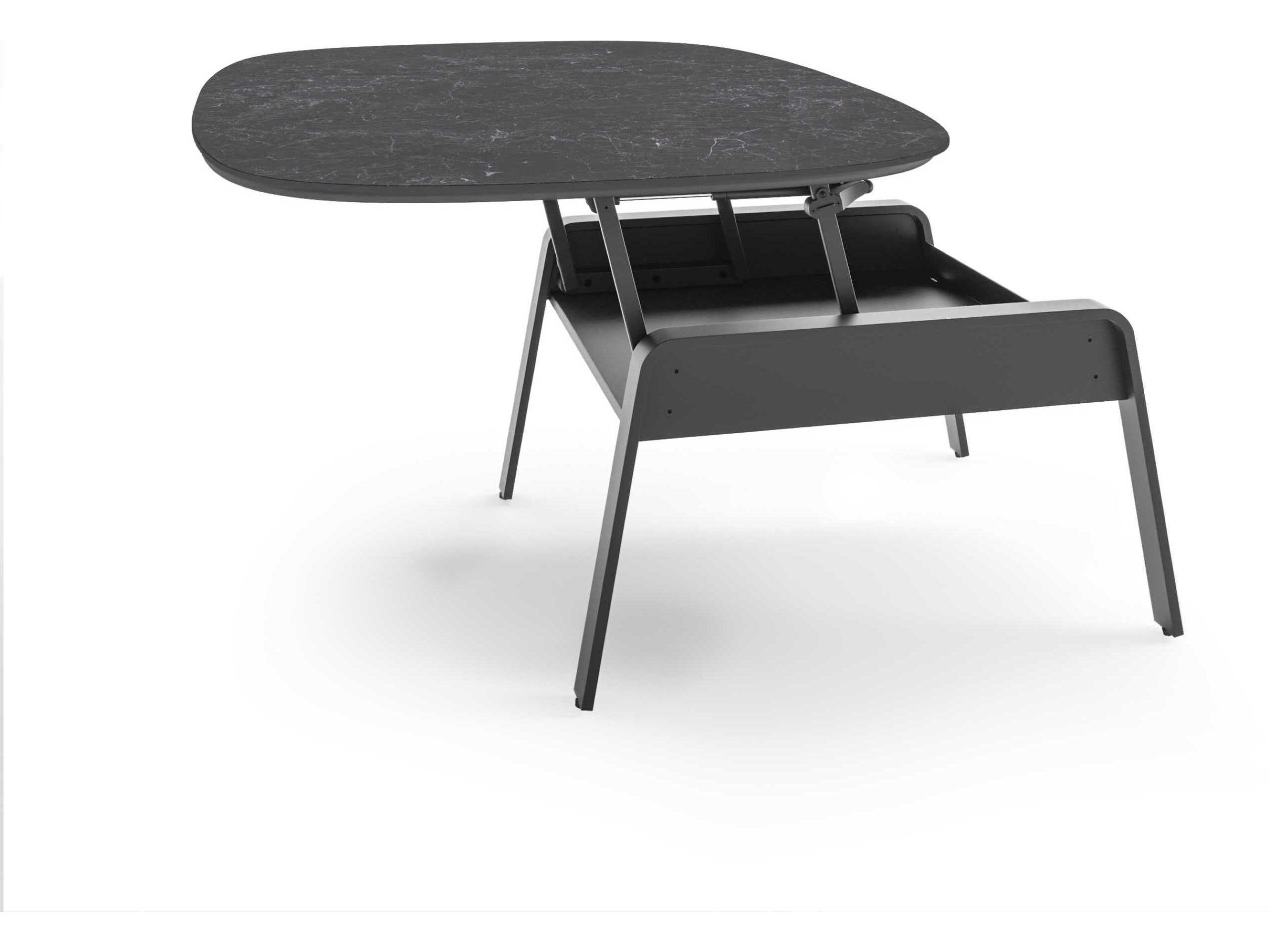 BDI Cloud 9 Rectangular Porcelain Nimbus Black Coffee Table