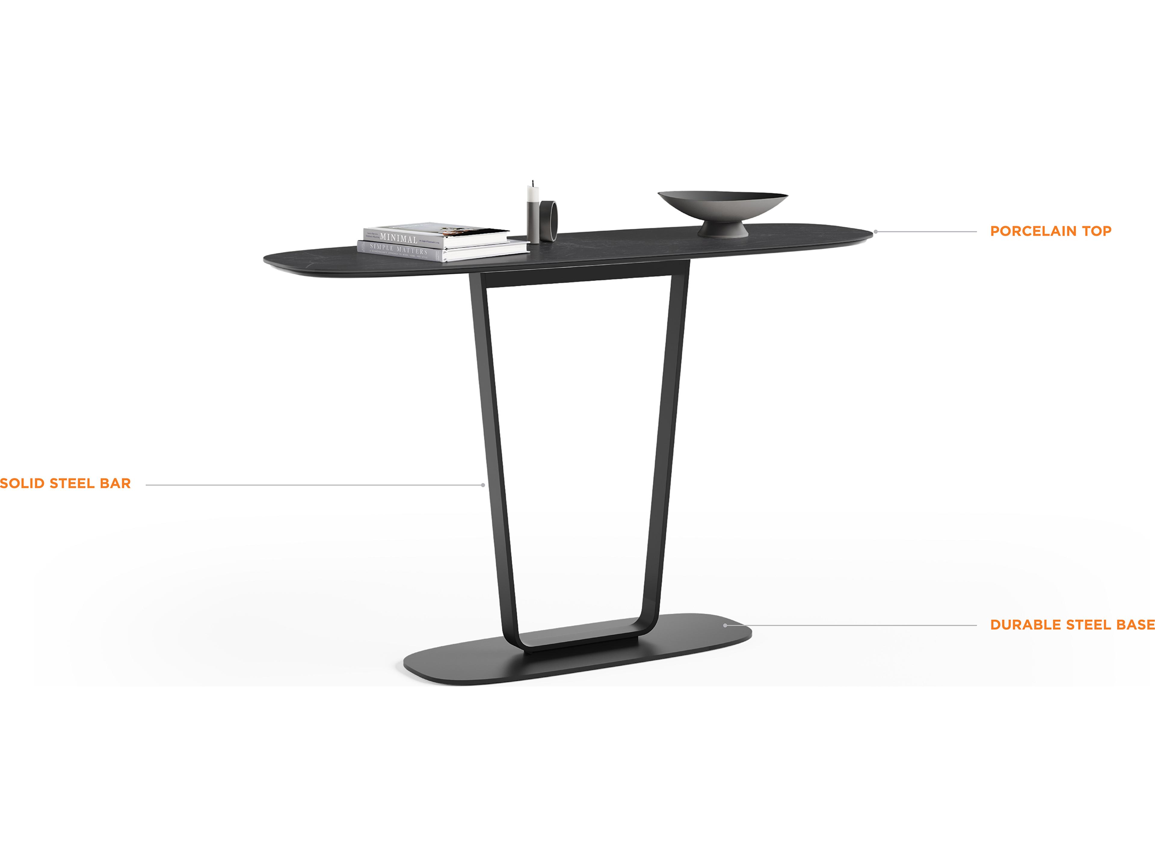 BDI Cloud 9 Rectangular Porcelain Nimbus Black Console Table