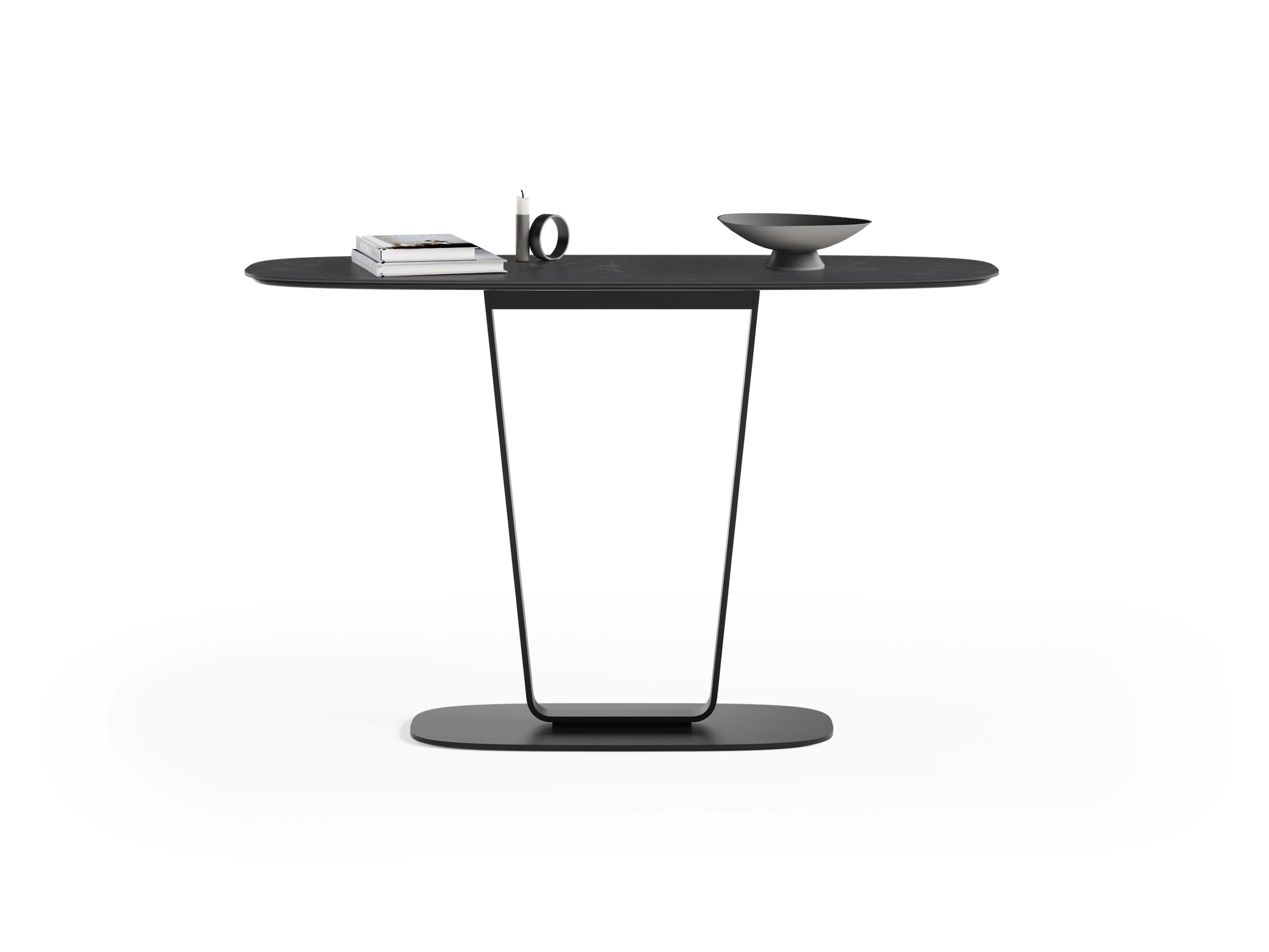 BDI Cloud 9 Rectangular Porcelain Nimbus Black Console Table