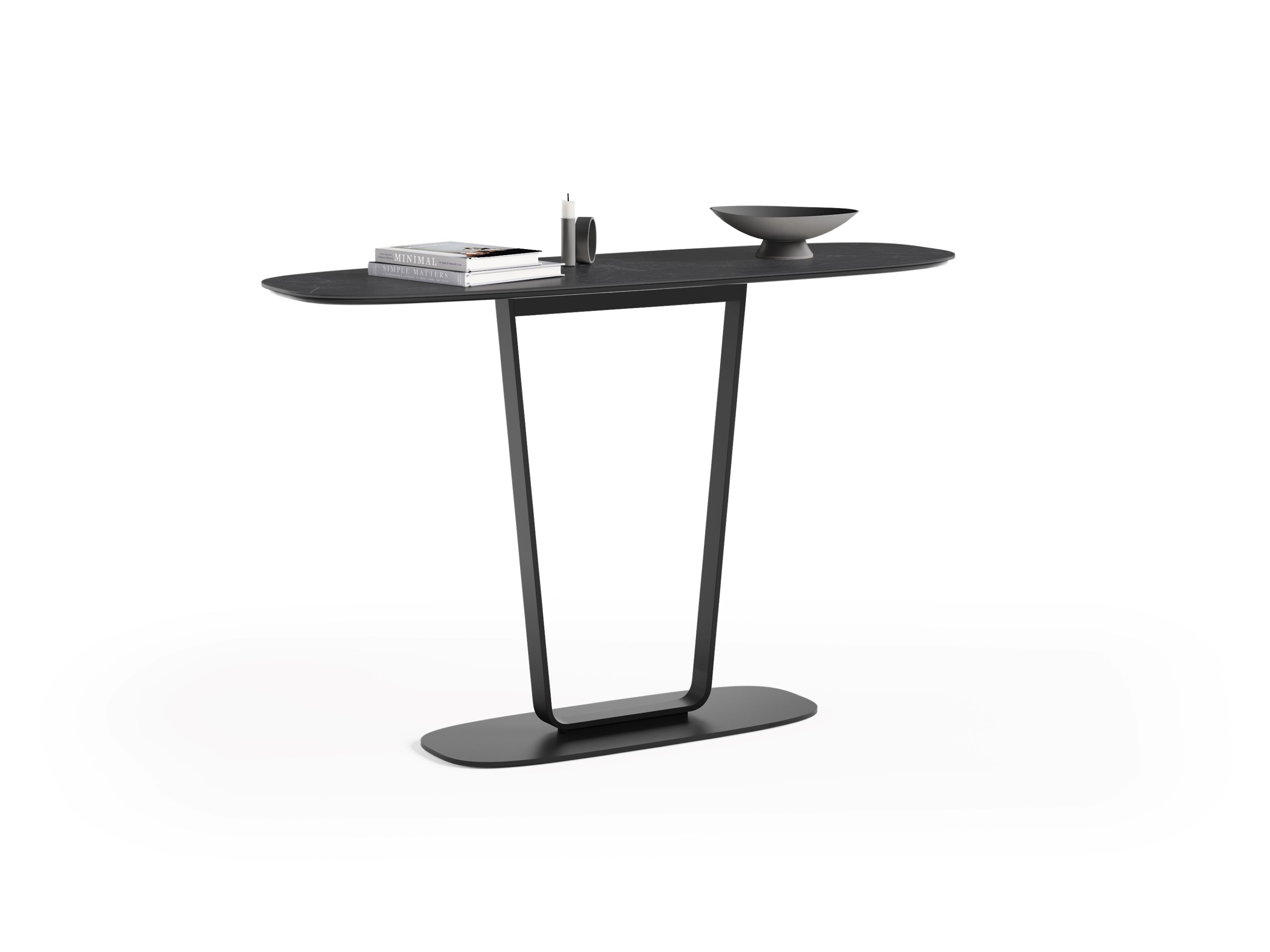 BDI Cloud 9 Rectangular Porcelain Nimbus Black Console Table