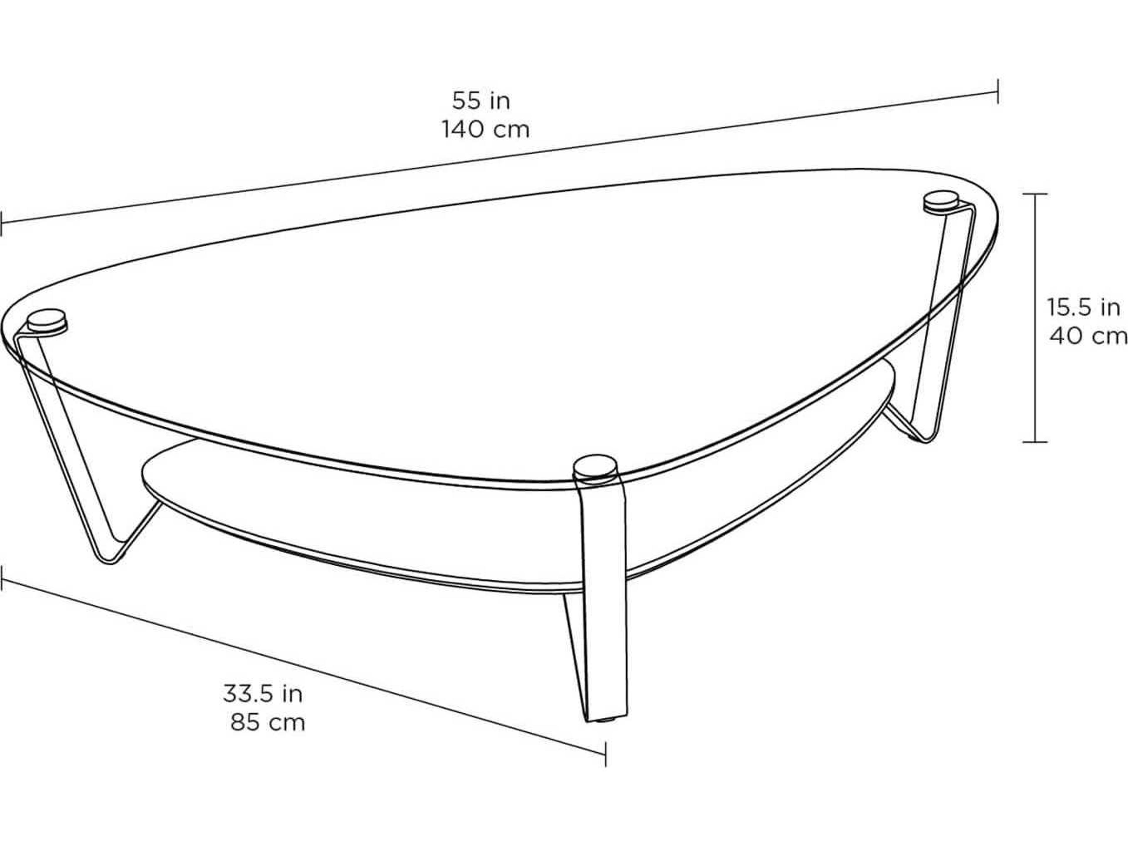 BDI Dino Glass Stone Brushed Carbon Grey Coffee Table