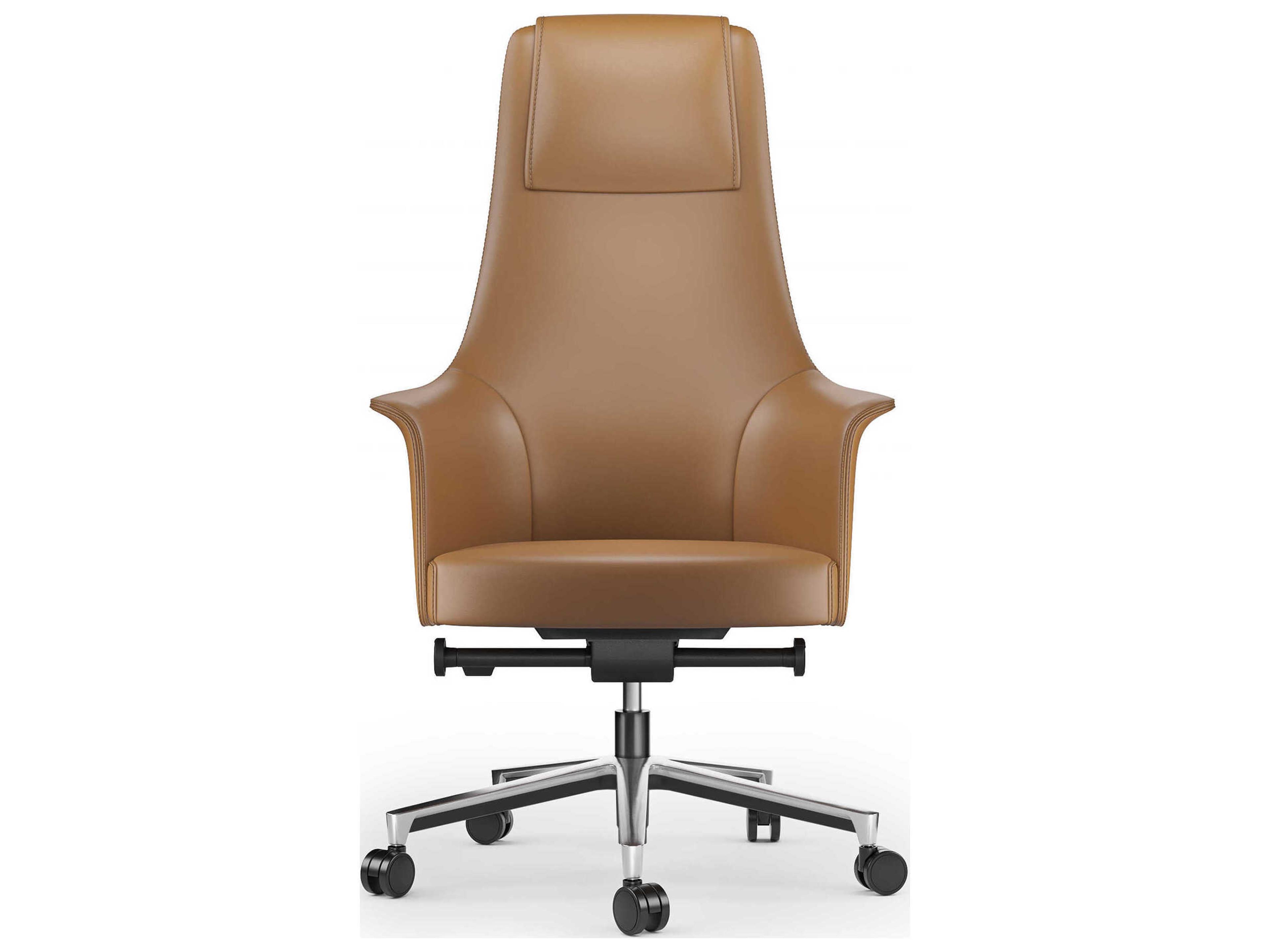 BDI Bolo Brown Leather Adjustable Swivel Executive Desk Chair