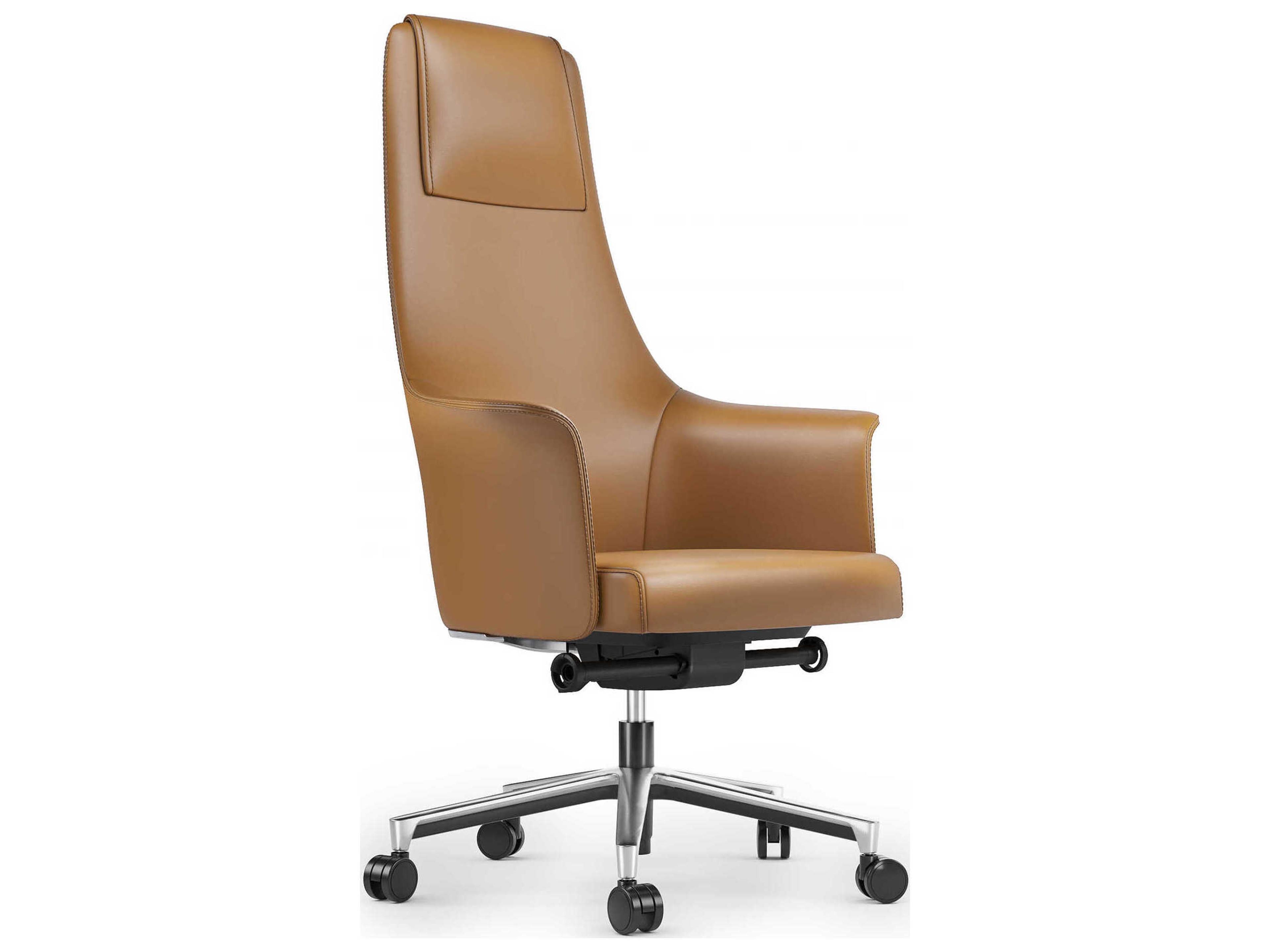 BDI Bolo Brown Leather Adjustable Swivel Executive Desk Chair