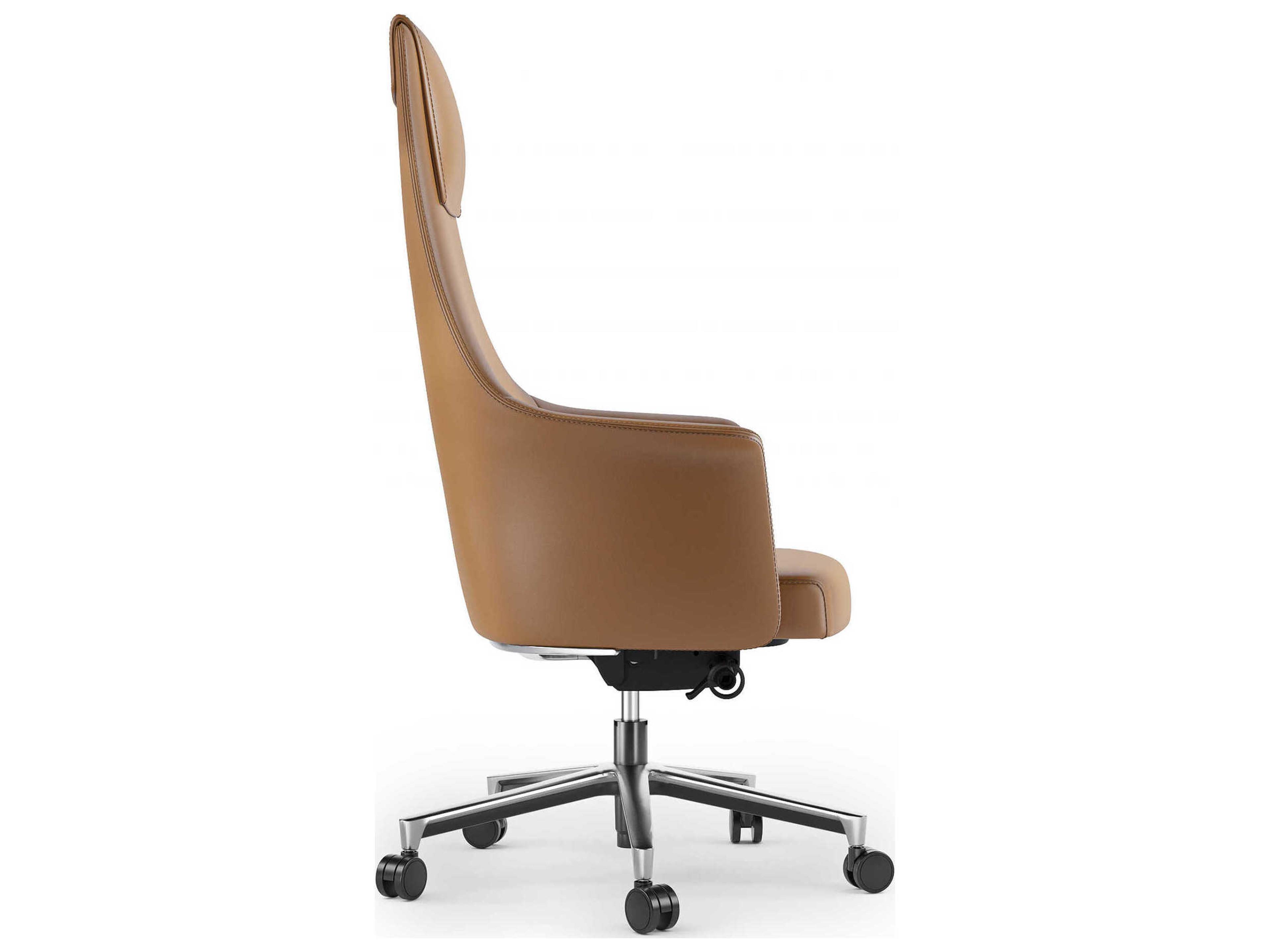 BDI Bolo Brown Leather Adjustable Swivel Executive Desk Chair
