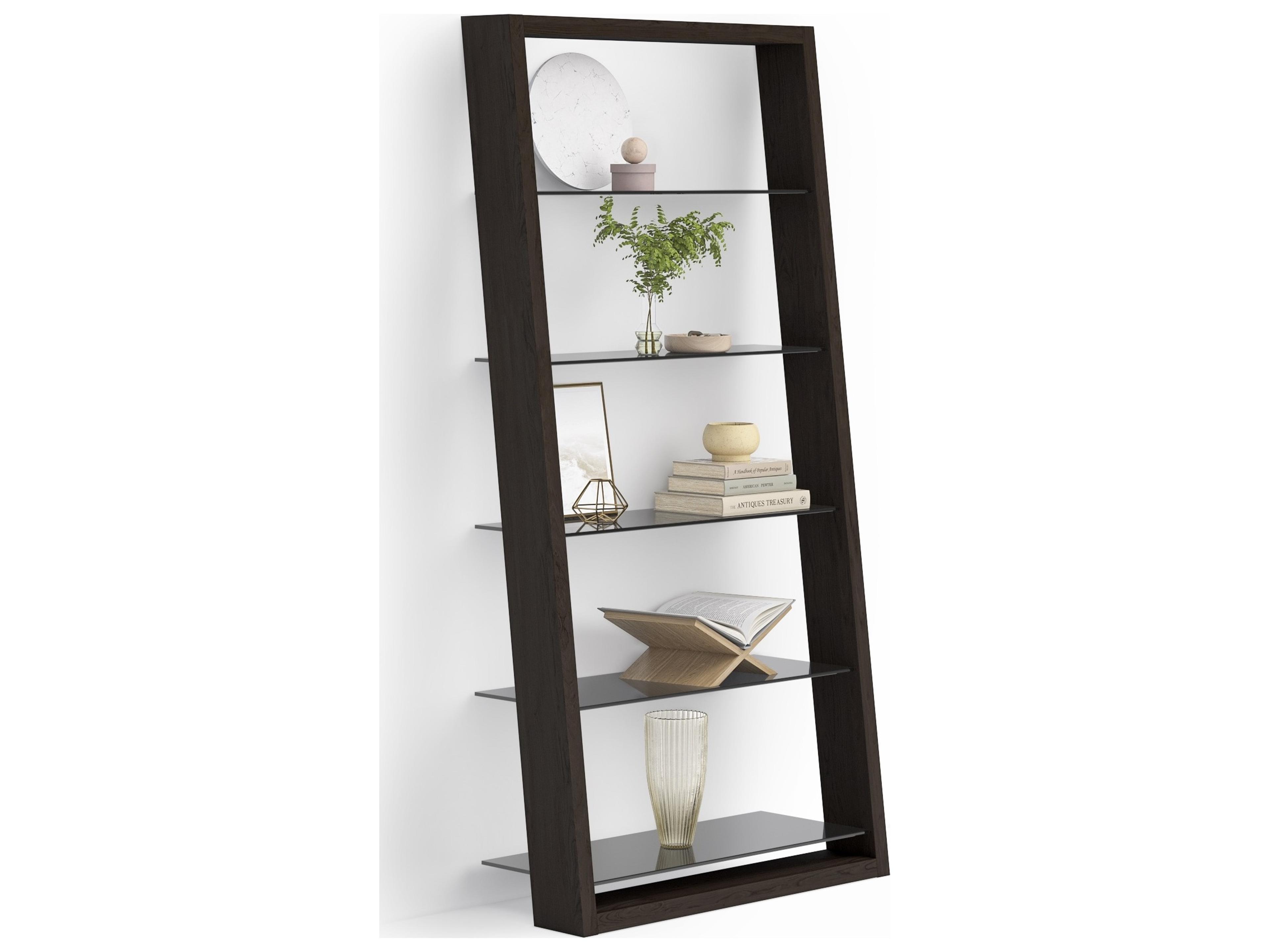 BDI Eileen Charcoal Stained Ash Grey Bookcase