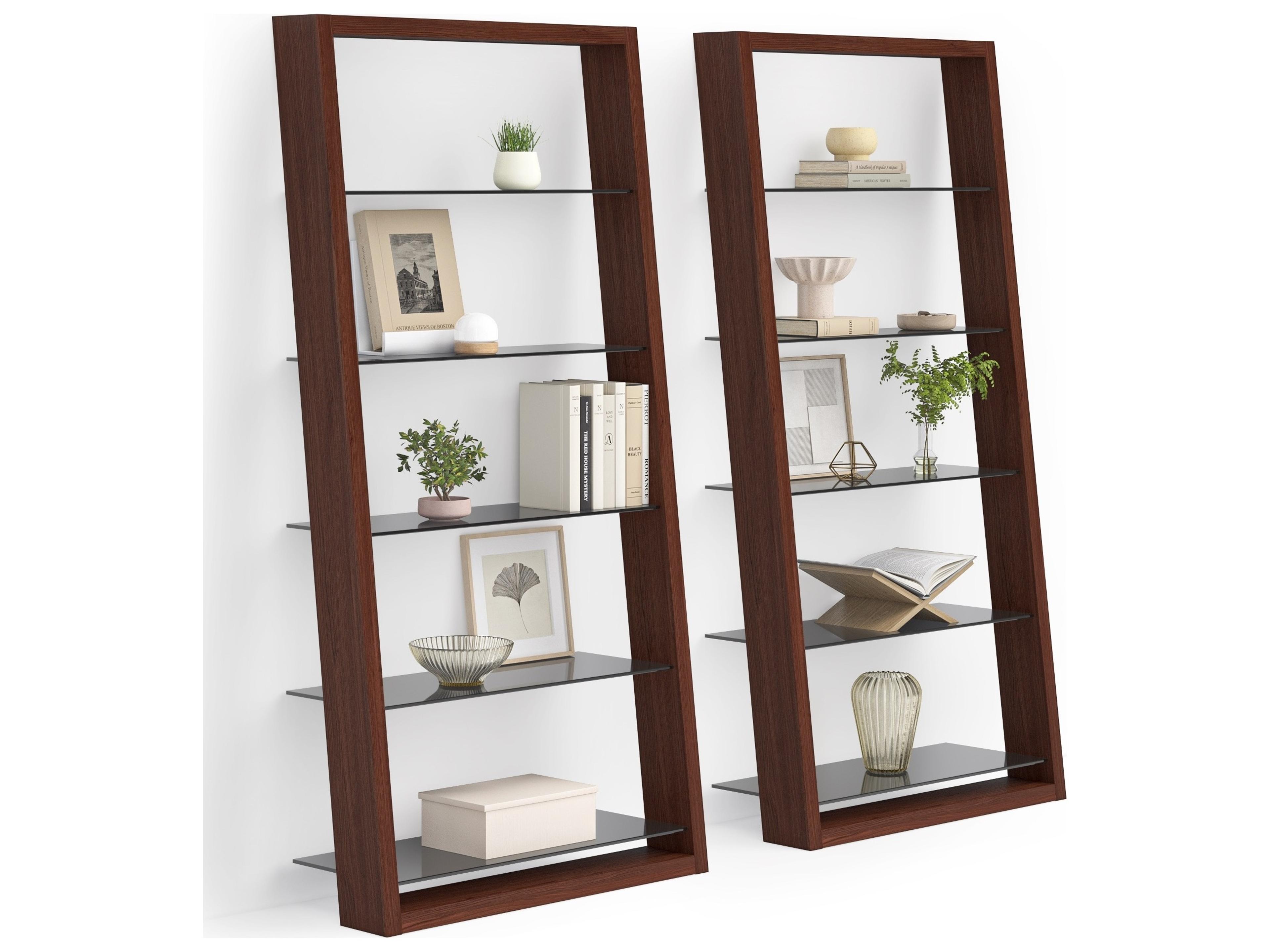 BDI Eileen Chocolate Stained Walnut Grey Bookcase