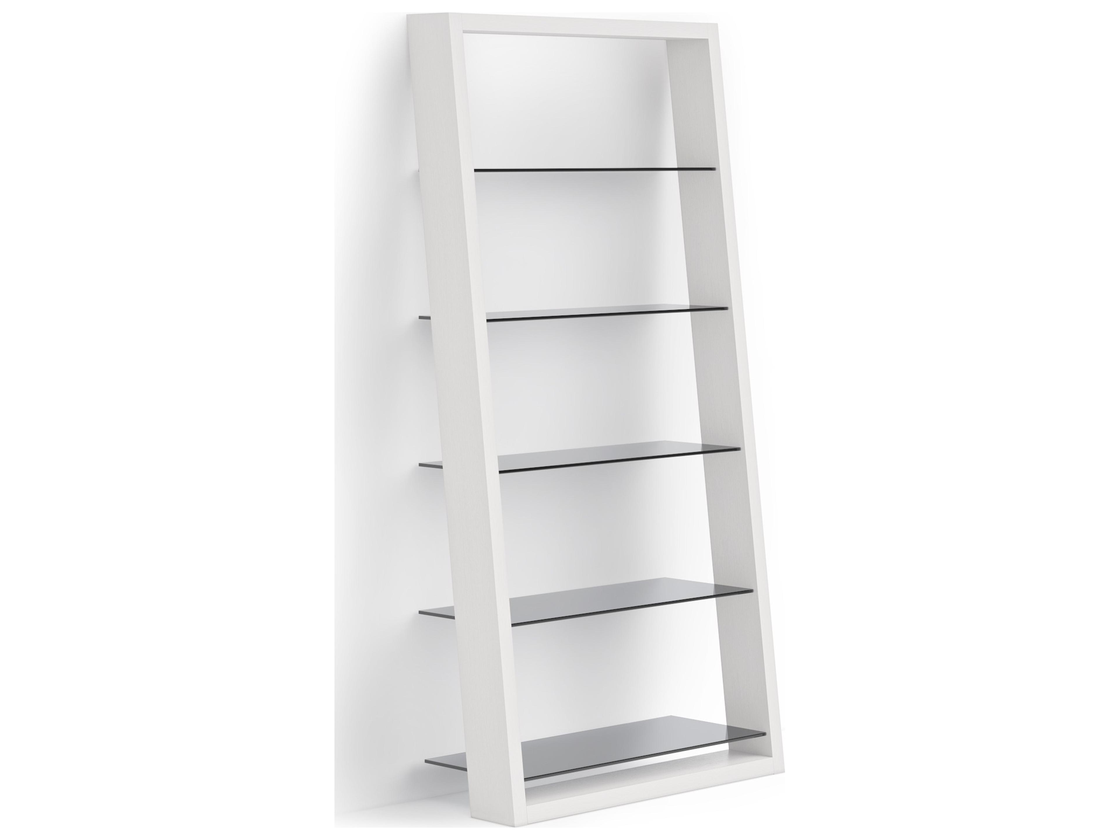 Eileen Satin White Modern Leaning Bookcase