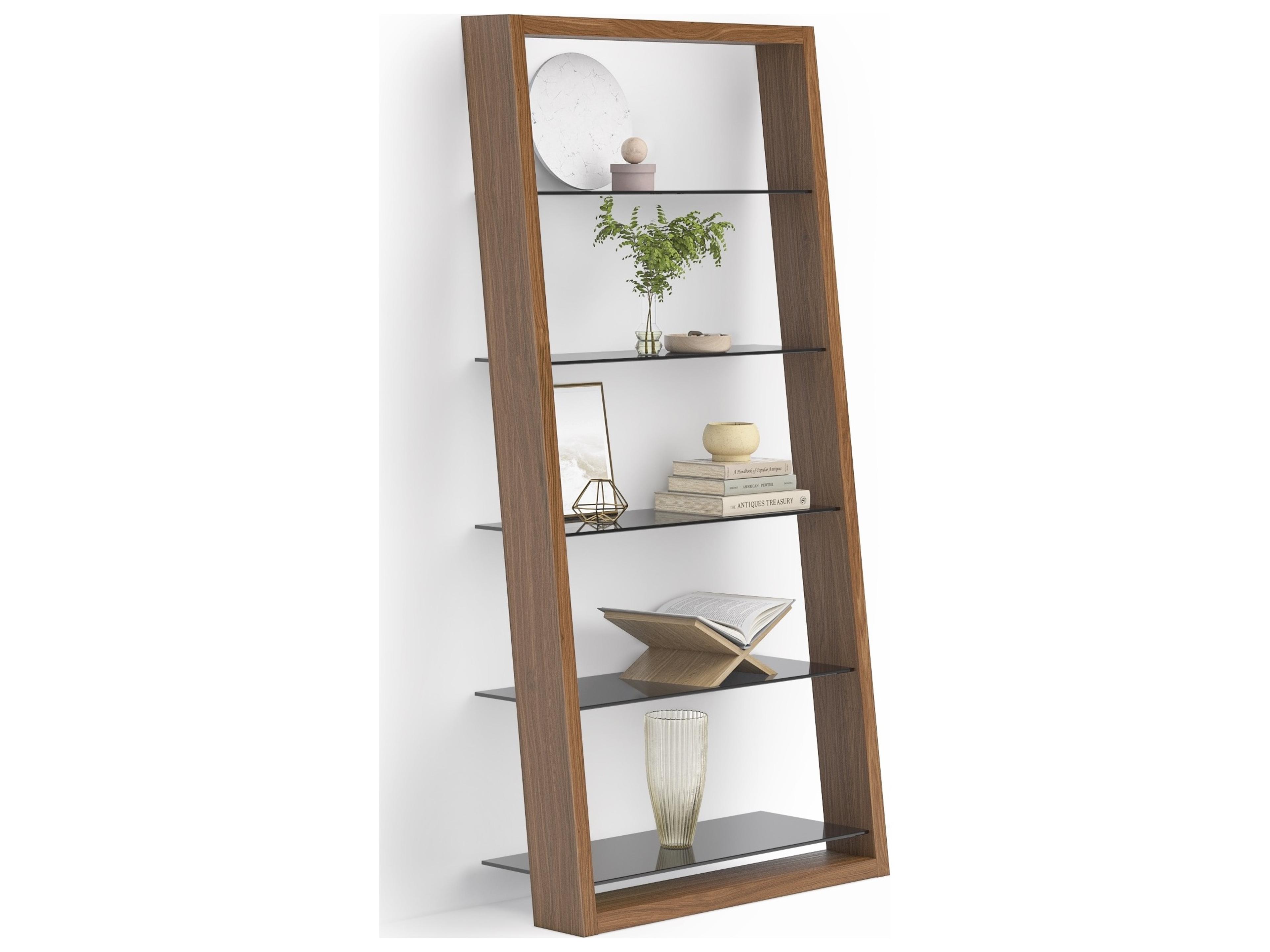 BDI Eileen Natural Walnut Grey Bookcase