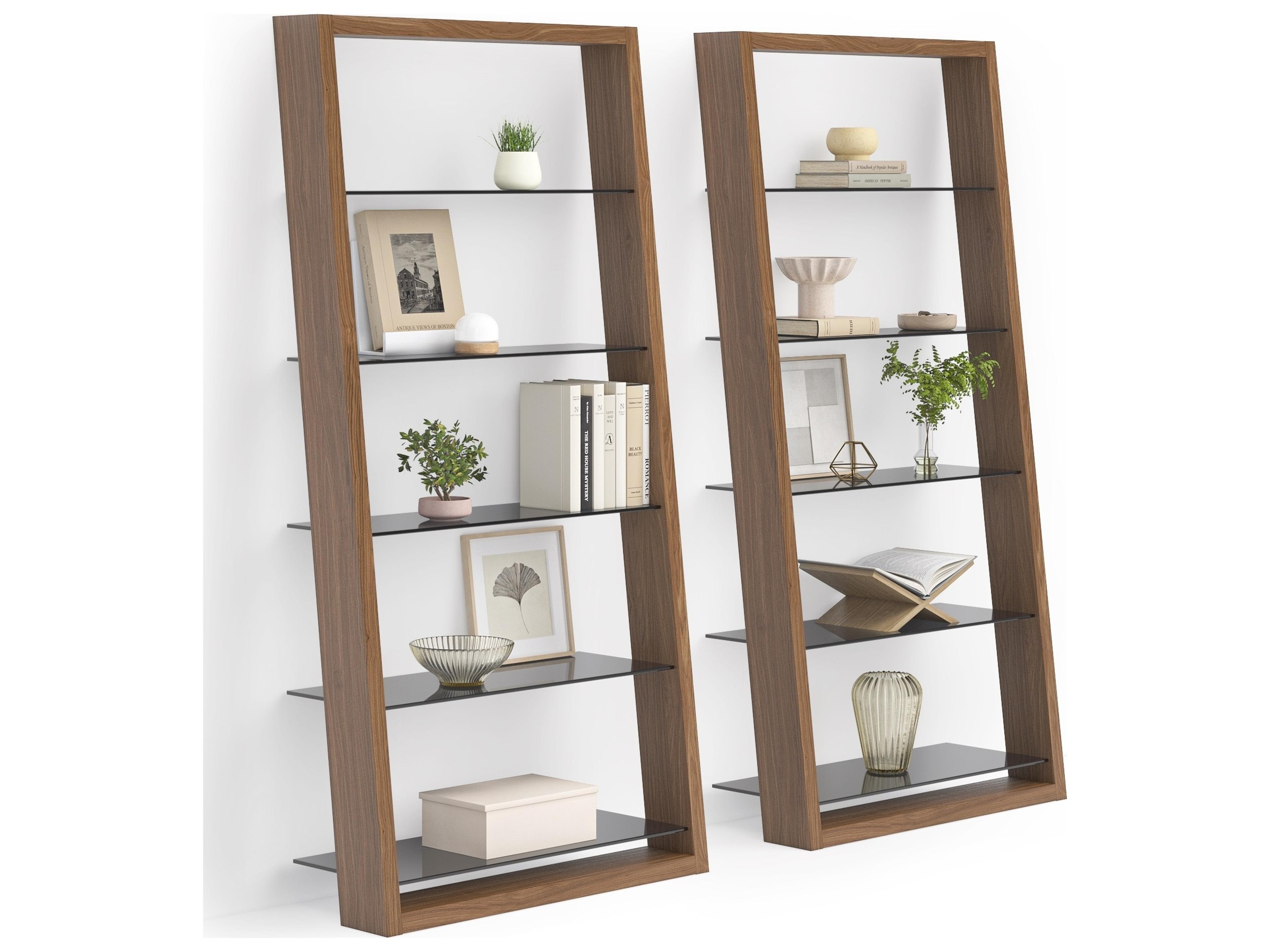 BDI Eileen Natural Walnut Grey Bookcase