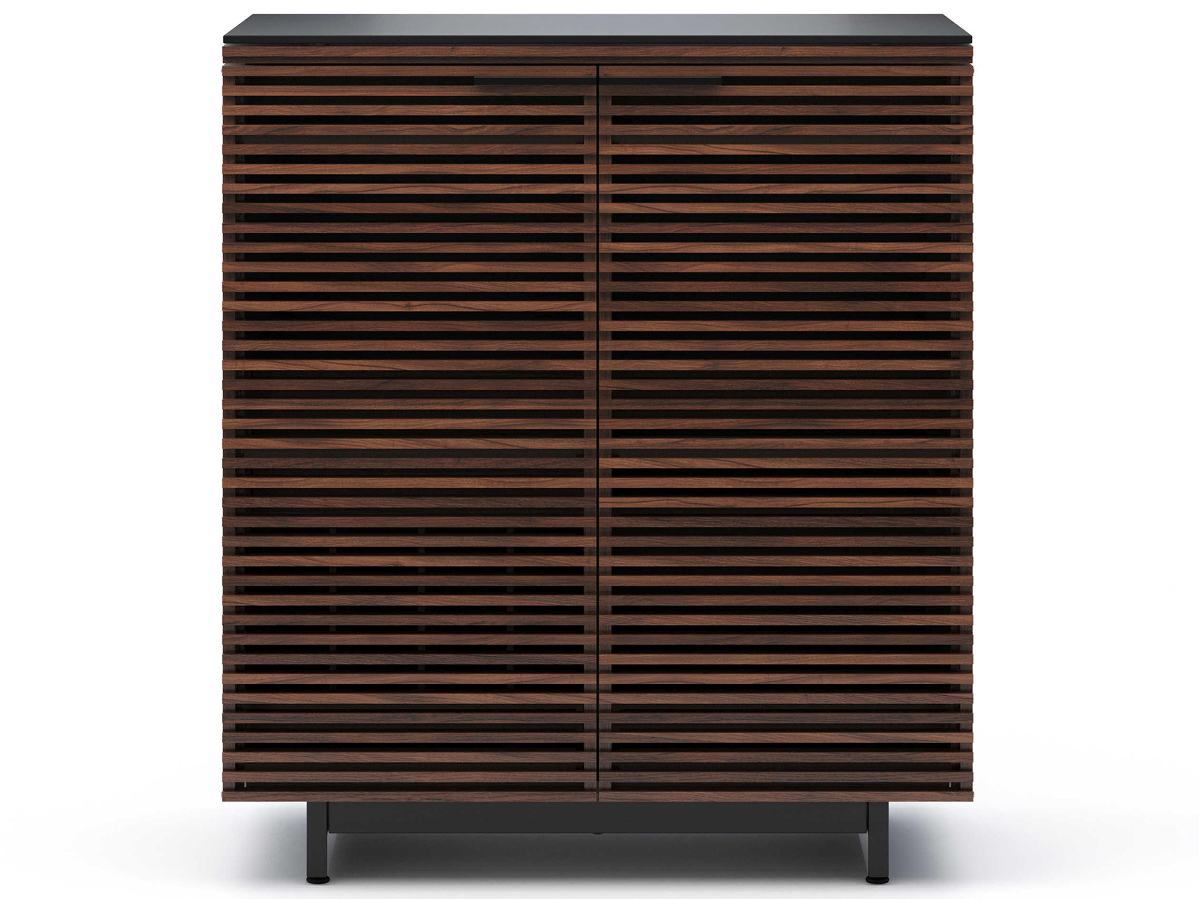 BDI Corridor Brown Hardwood Chocolate Stained Walnut Bar Cabinet