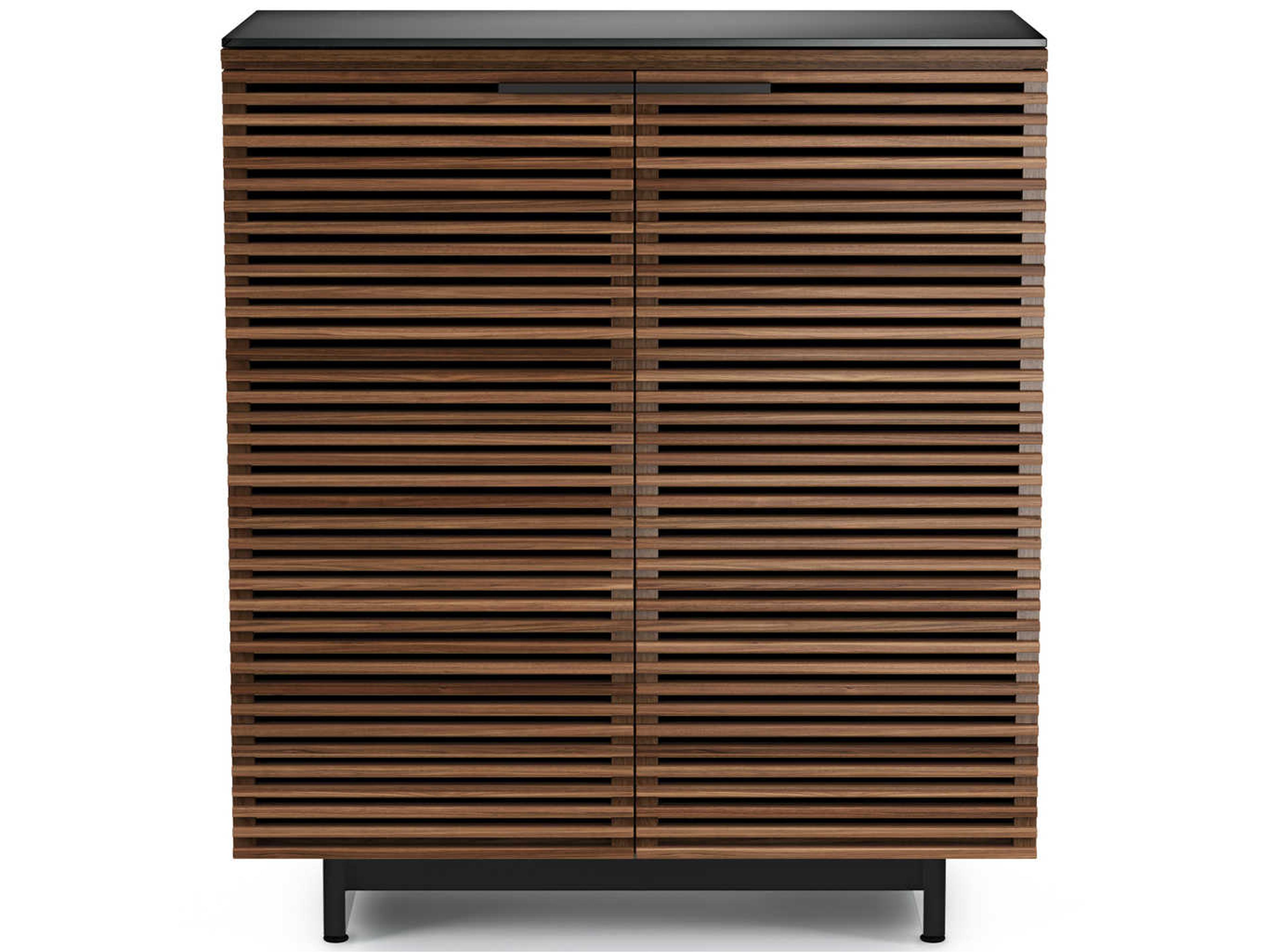 BDI Corridor Brown Hardwood Natural Walnut Bar Cabinet