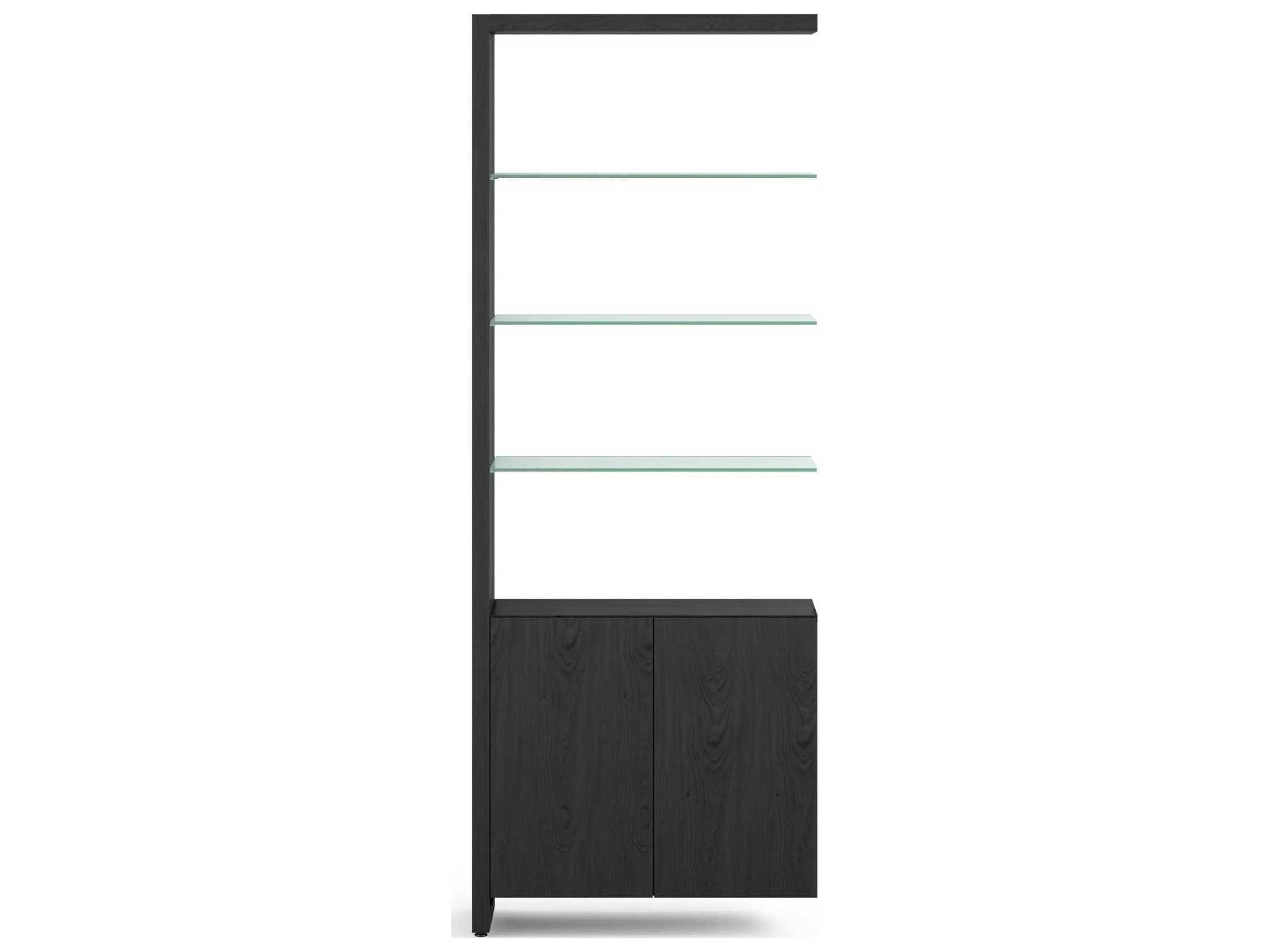 BDI Linea Shelf Charcoal Stained Ash Bookcase