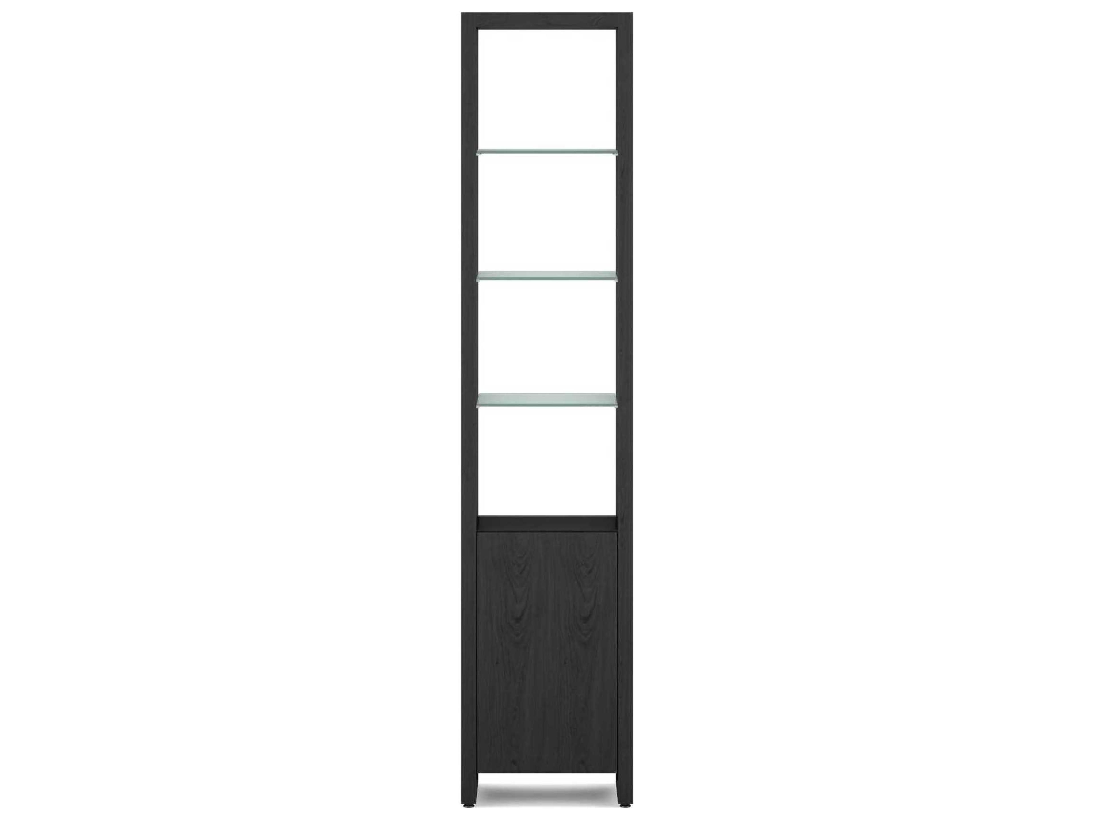 BDI Linea Shelf Charcoal Stained Ash Bookcase