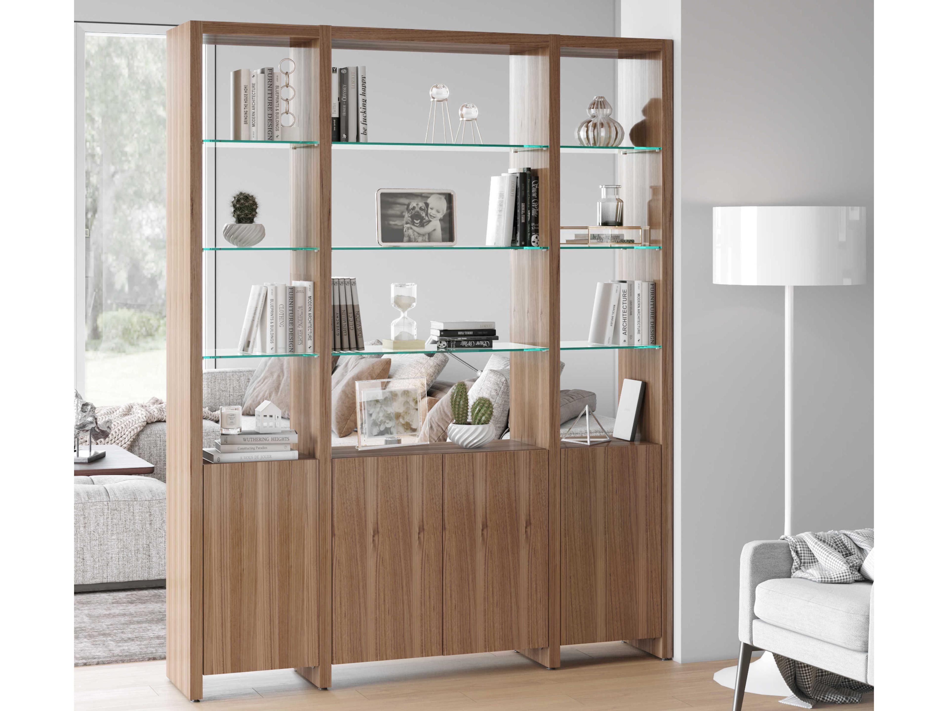 BDI Linea Shelf Natural Walnut Bookcase